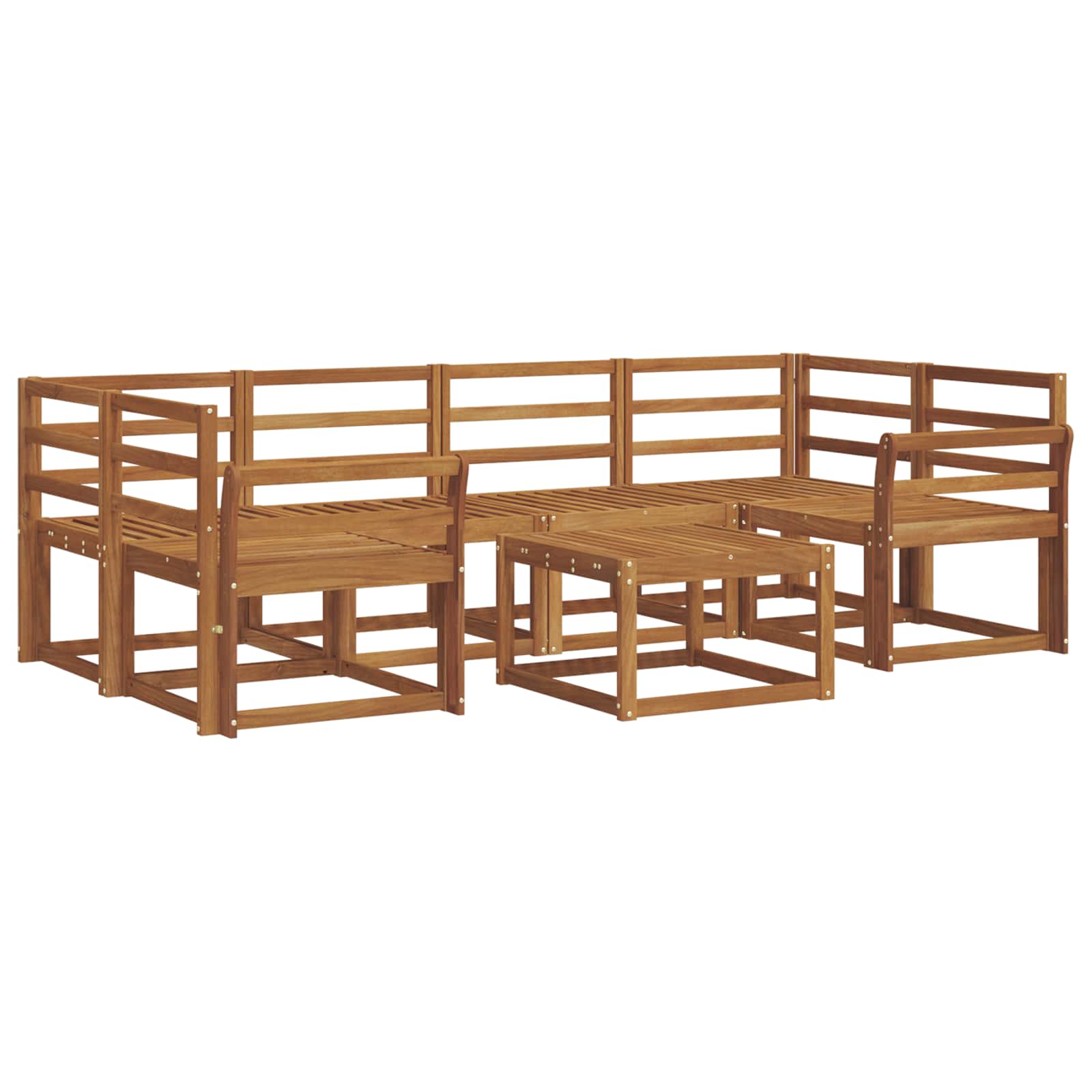 vidaXL Zestaw sof na zewnątrz 7 pcs Naturalny Lite Drewno Akacji