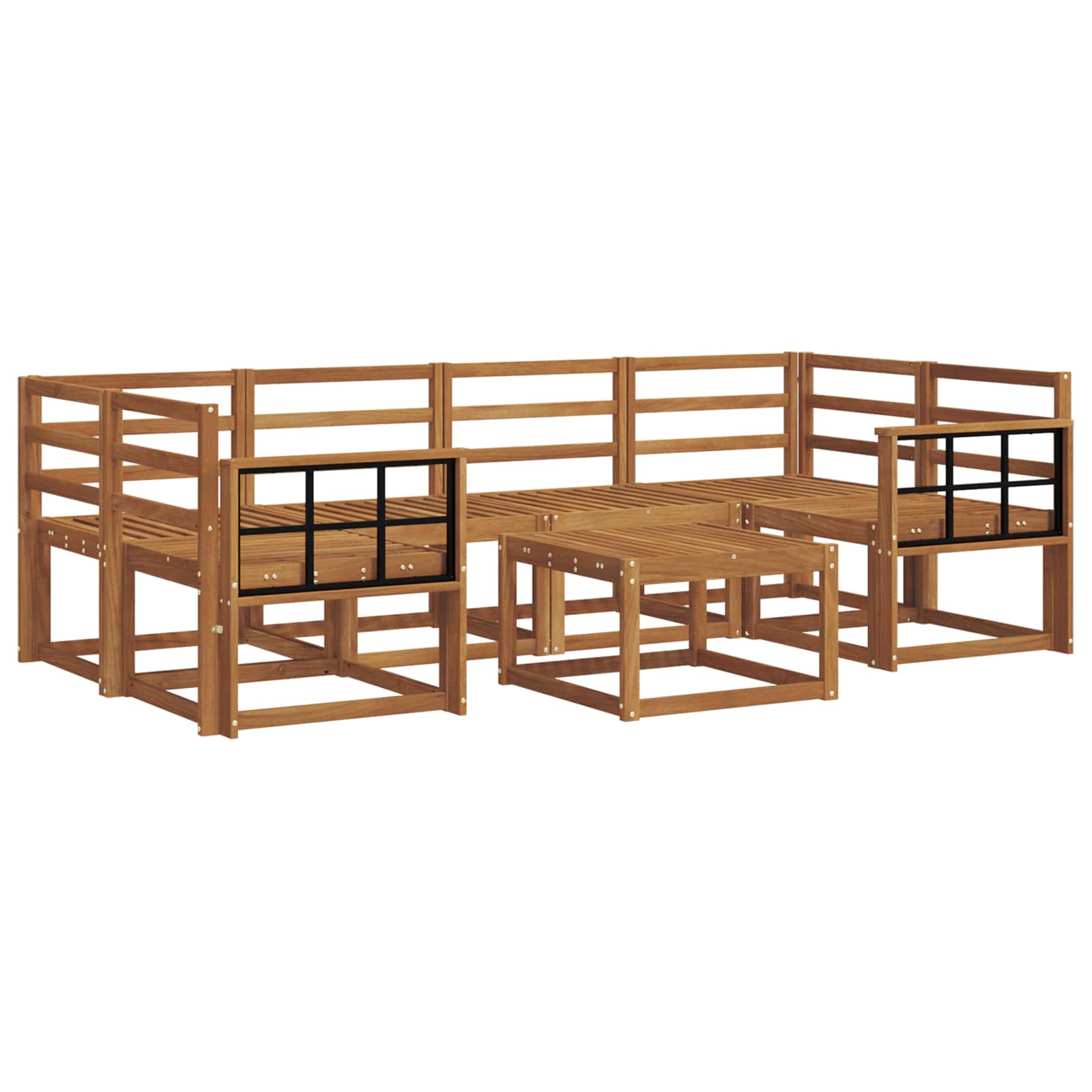vidaXL Zestaw sof na zewnątrz 7 pcs Naturalny Lite Drewno Akacji