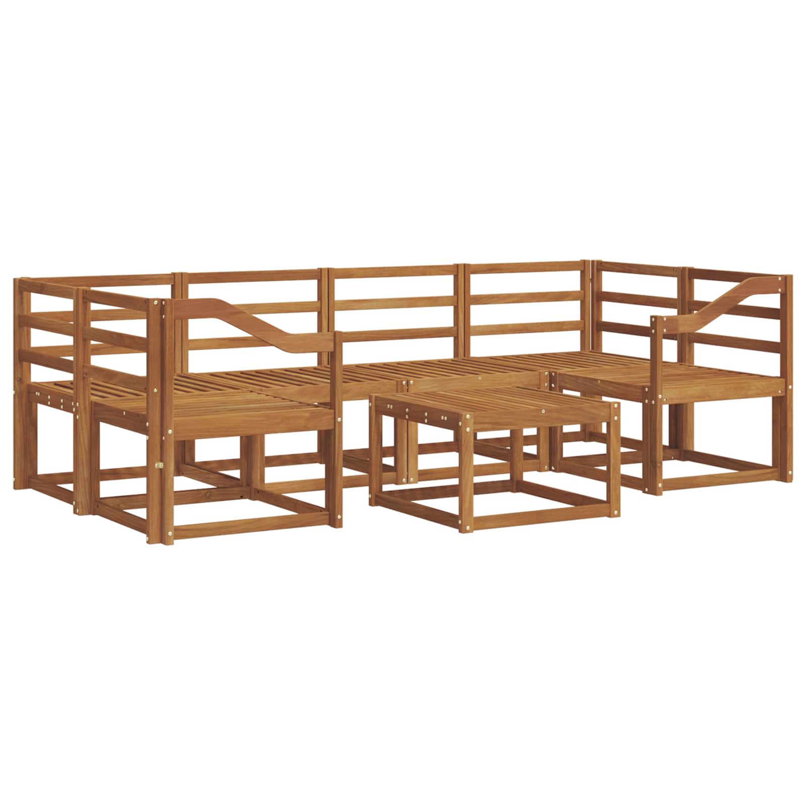 vidaXL Zestaw sof na zewnątrz 7 szt. Naturalny Lite Drewno Akacji