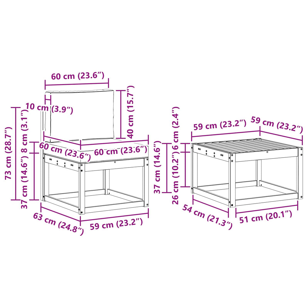 vidaXL Zestaw sof na zewnątrz z poduszką 9 pcs Naturalny i Kremowy