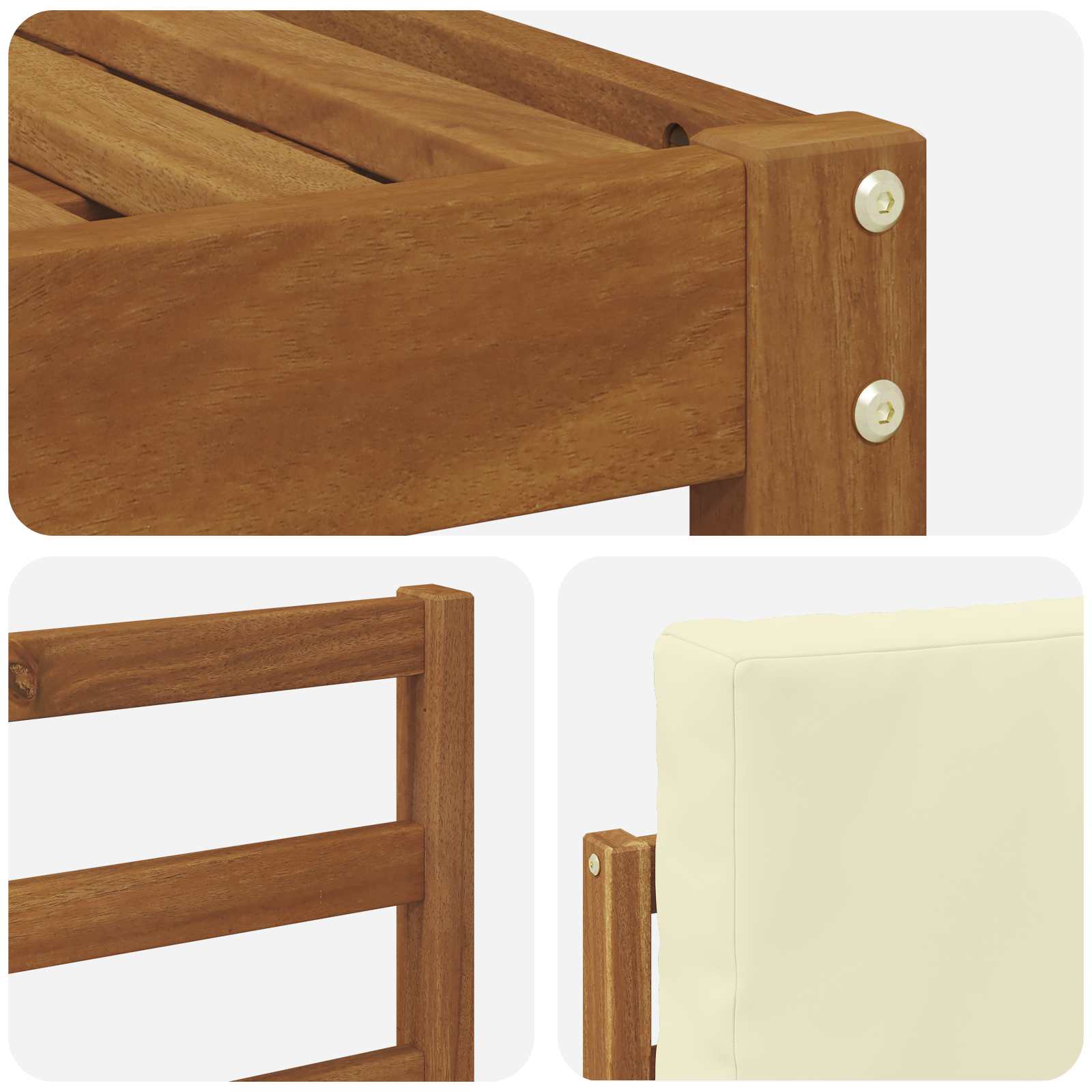 vidaXL Zestaw sof na zewnątrz z poduszką 5 pcs Naturalny i Kremowy