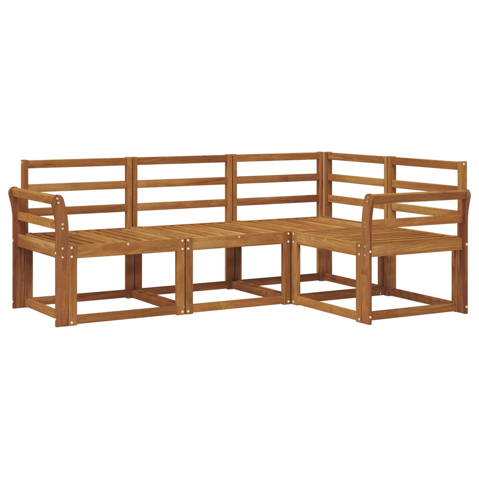 vidaXL Zestaw sof na zewnątrz 4 pcs Naturalny Lite Drewno Akacji