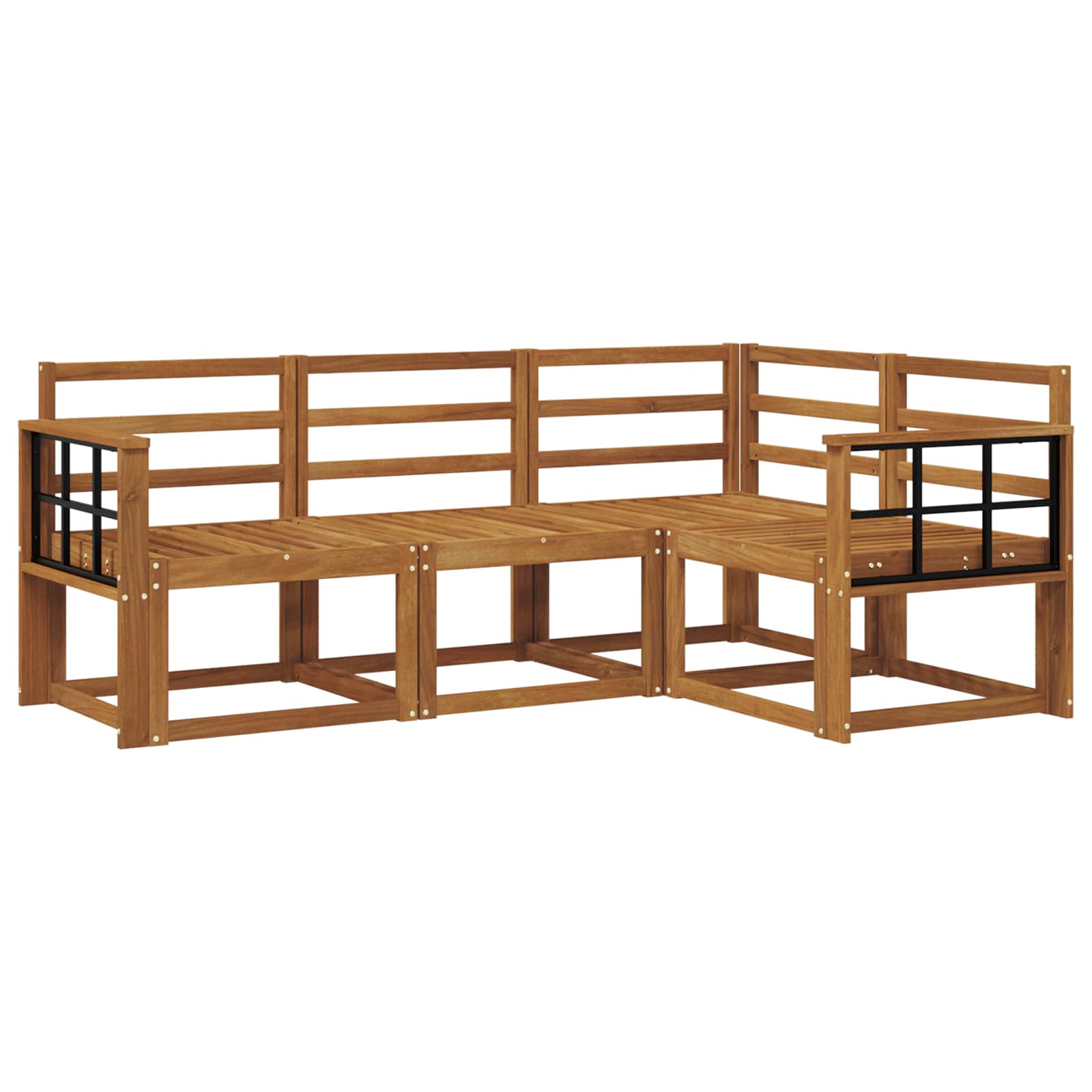 vidaXL Zestaw sof na zewnątrz 4 pcs Naturalny Lite Drewno Akacji