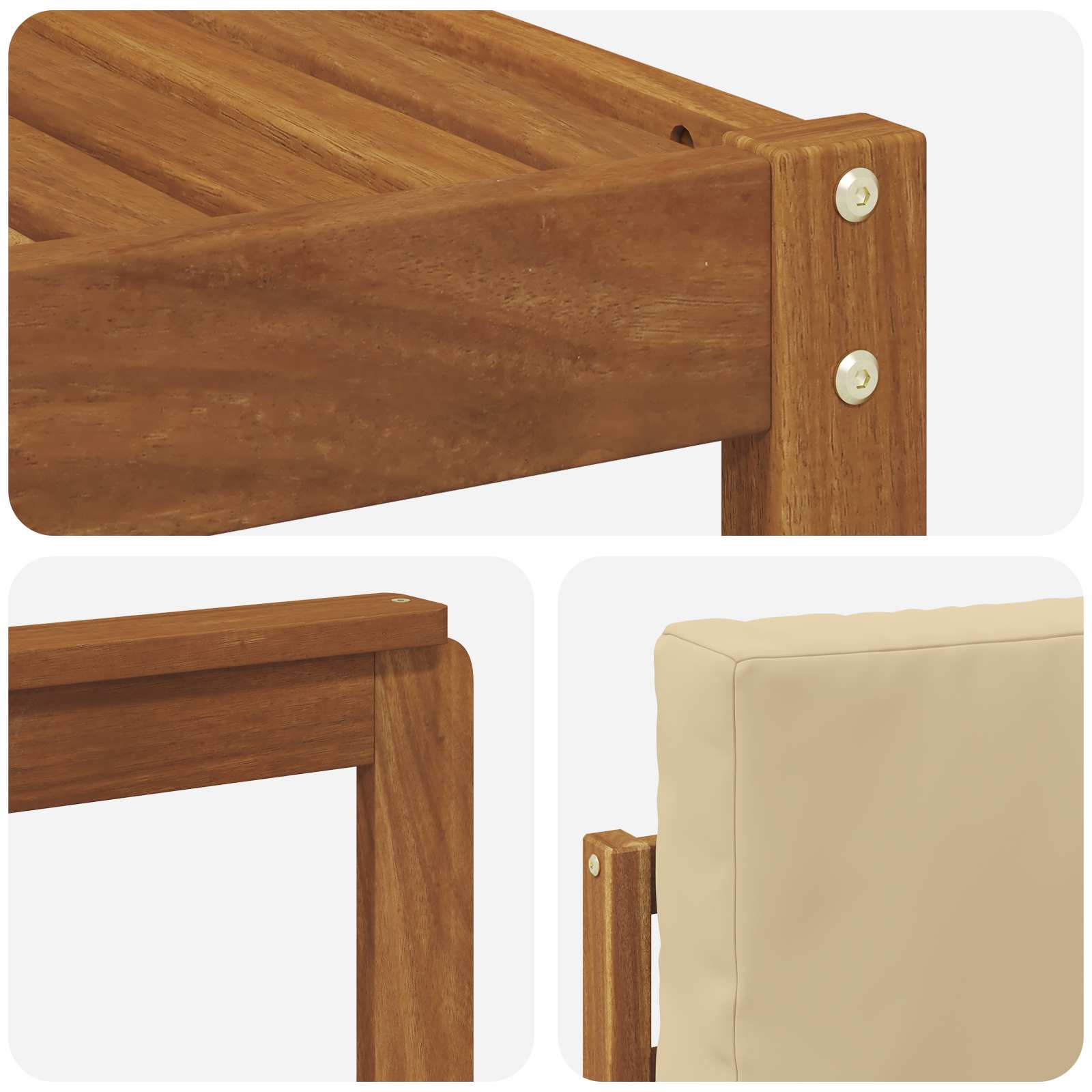 vidaXL Zestaw sof na zewnątrz z poduszką 6 pcs Naturalny i Beżowy