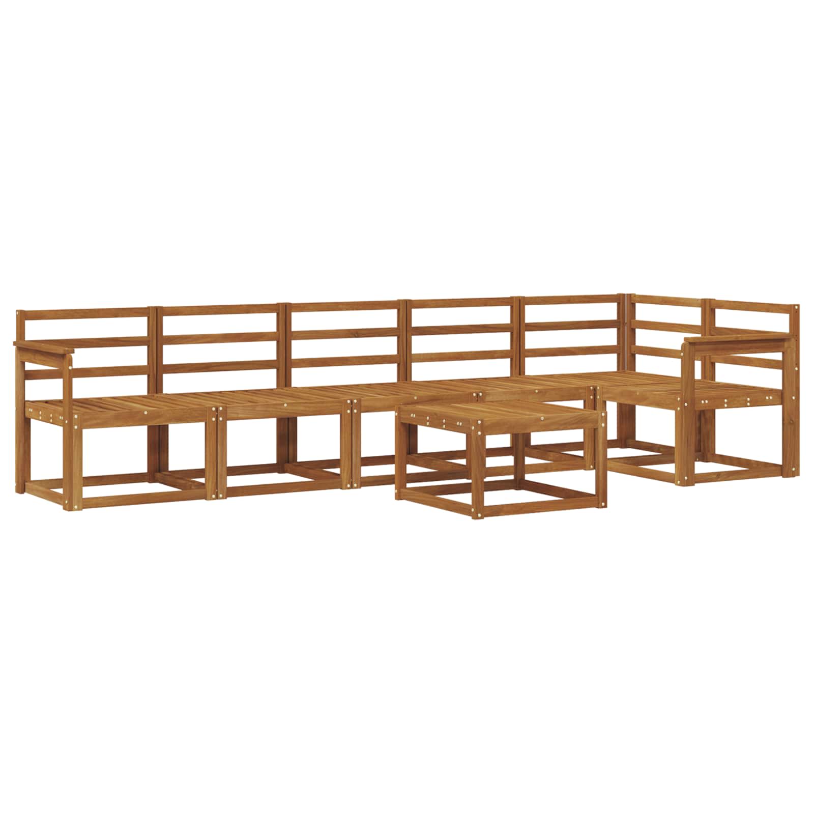 vidaXL Zestaw sof na zewnątrz 7 szt. Naturalny Lite Drewno Akacji
