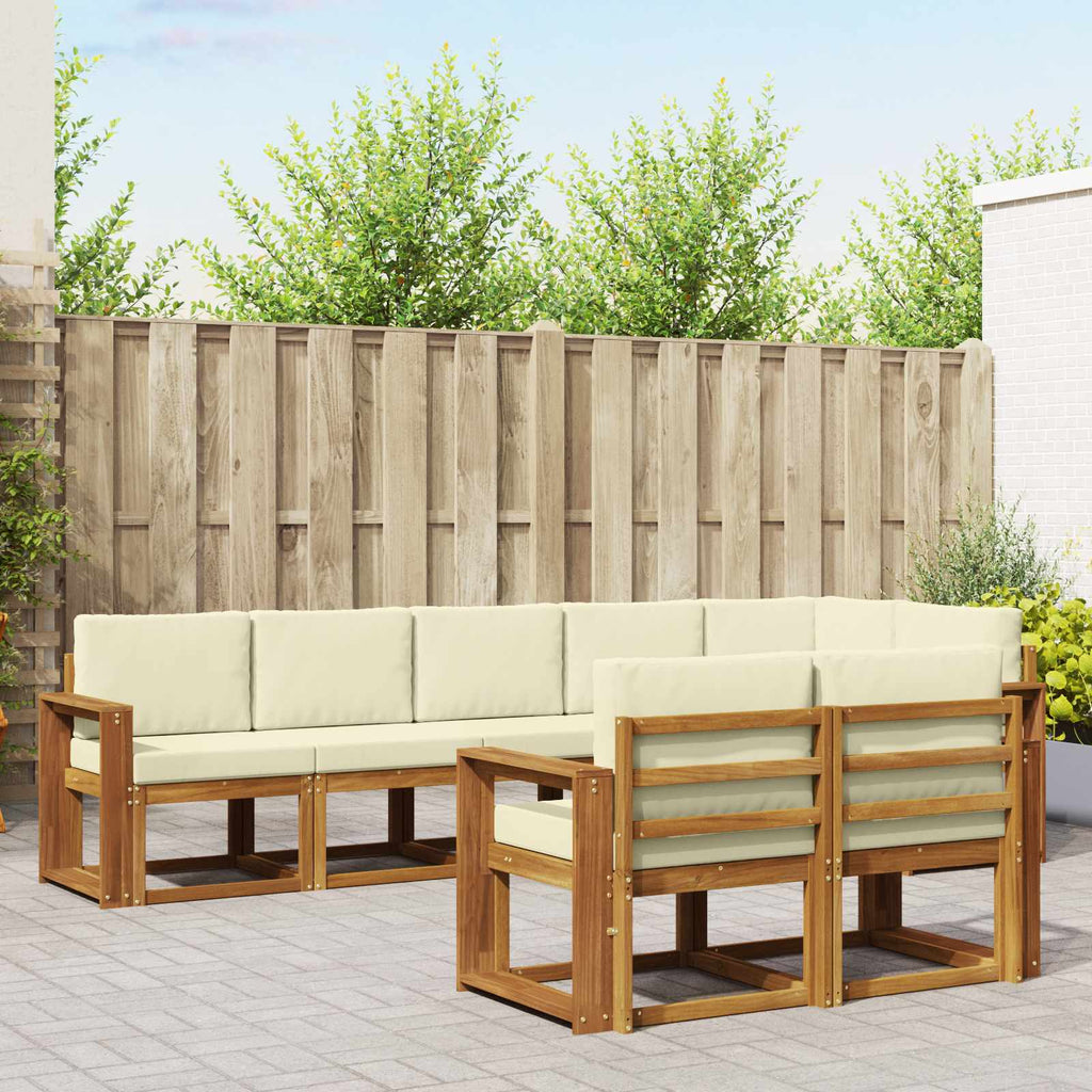 vidaXL Zestaw sof na zewnątrz z poduszką 8 pcs Naturalny i Kremowy
