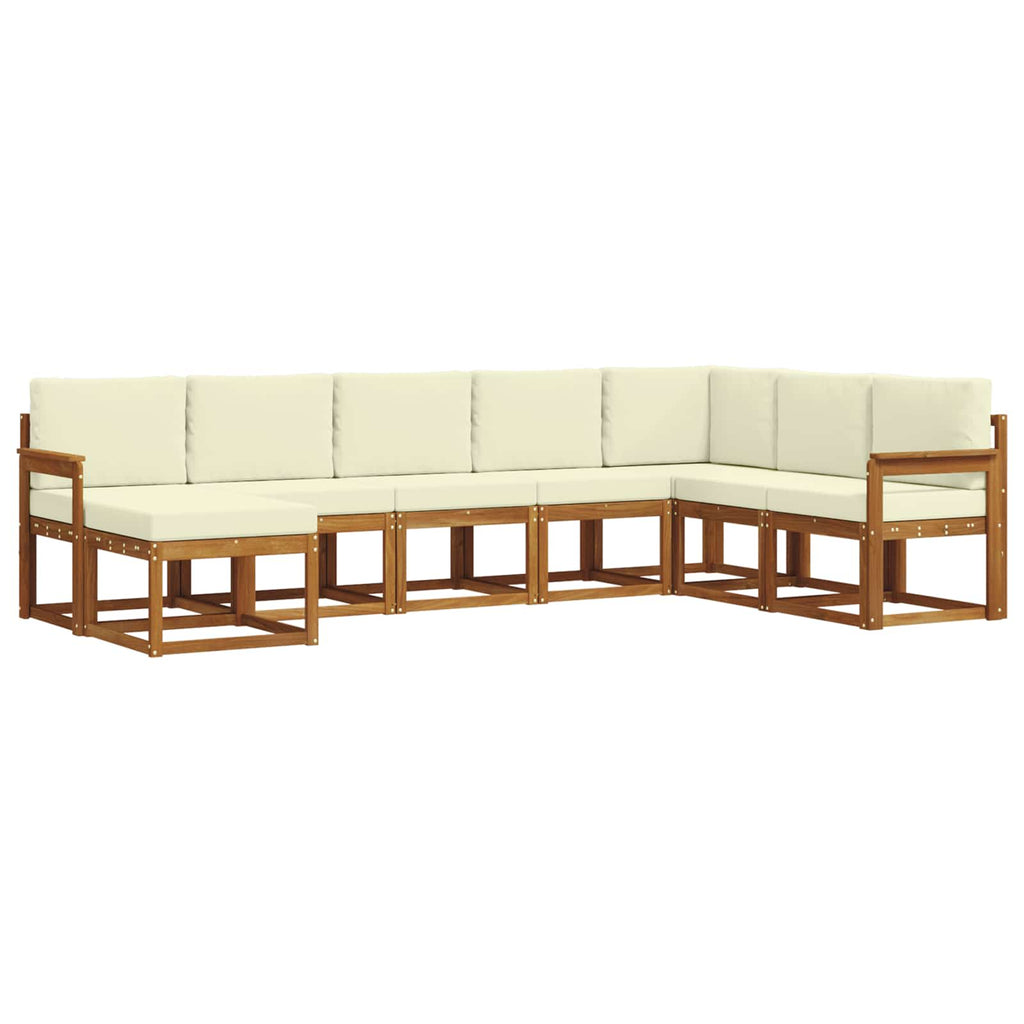 vidaXL Zestaw sof na zewnątrz z poduszką 8 pcs Naturalny i Kremowy