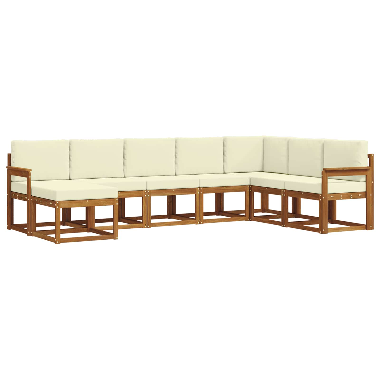 vidaXL Zestaw sof na zewnątrz z poduszką 8 pcs Naturalny i Kremowy