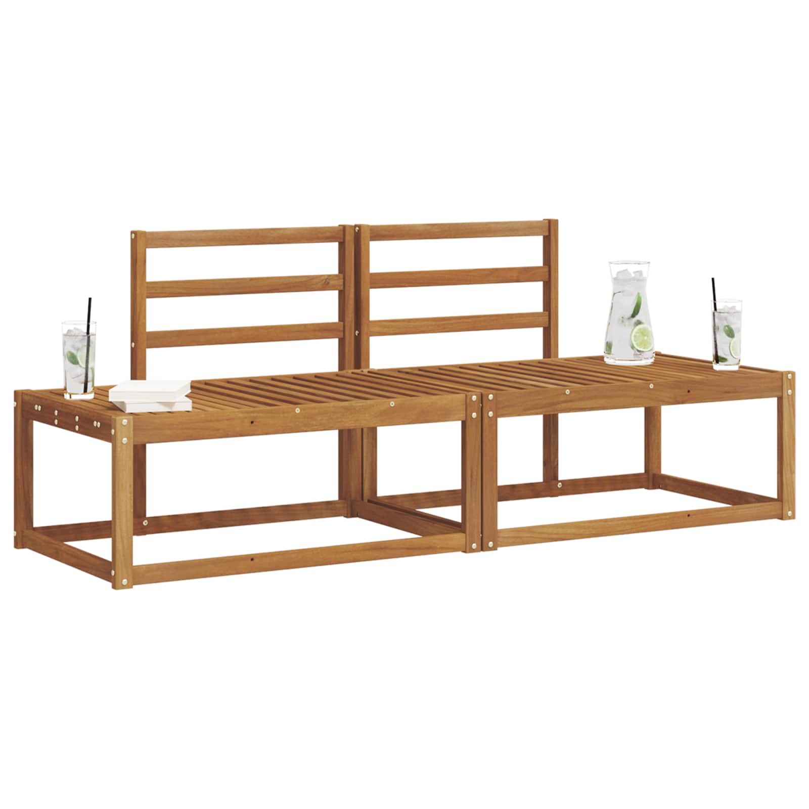vidaXL Zestaw sof na zewnątrz 2 pcs Naturalny 182,5 x 63 x 73 cm
