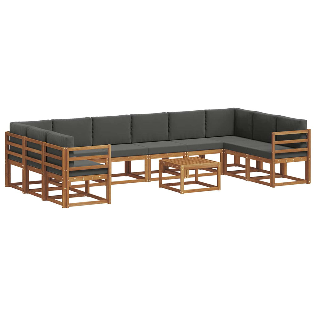 vidaXL Zestaw sof na zewnątrz 11 pcs Naturalny i Antracytowy