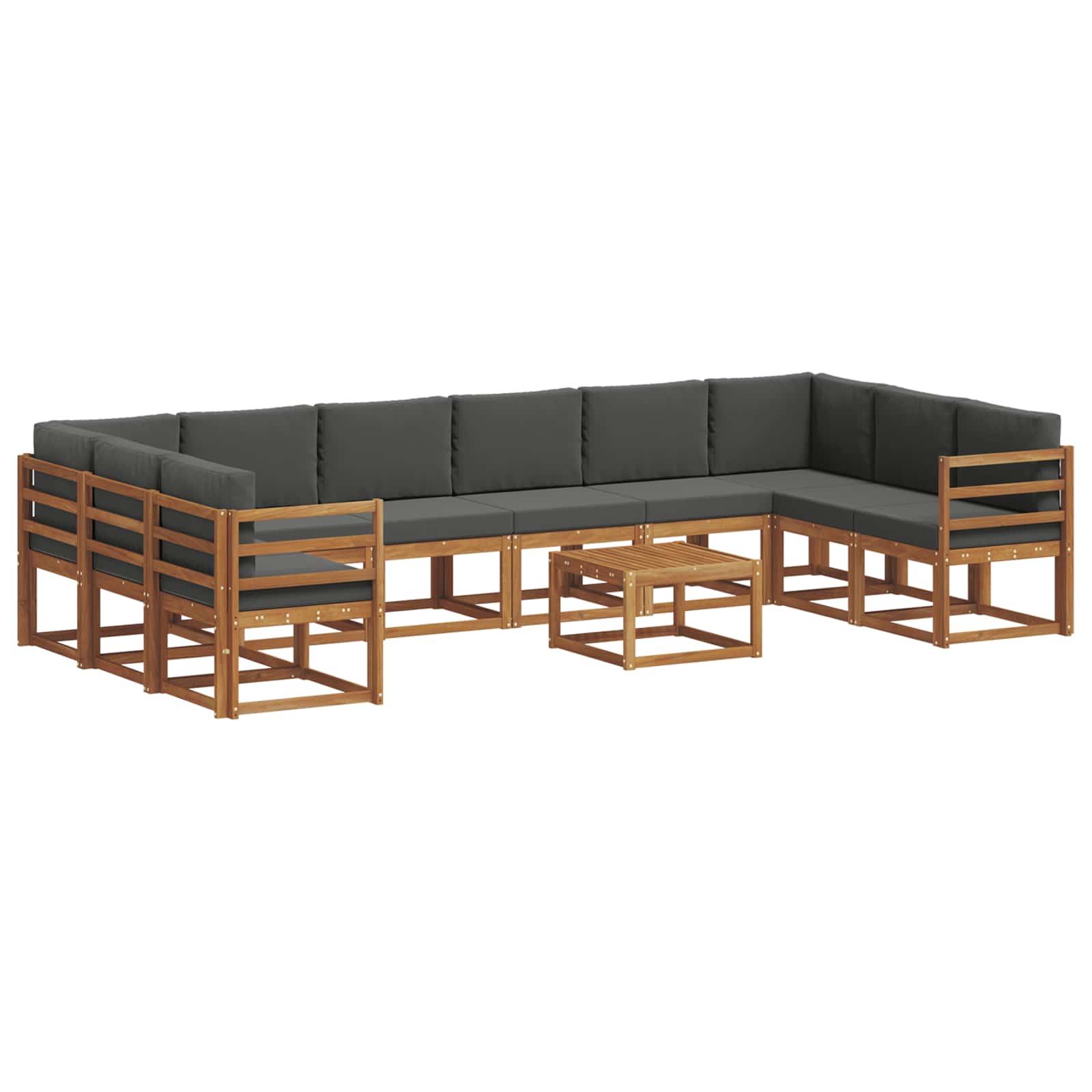 vidaXL Zestaw sof na zewnątrz 11 pcs Naturalny i Antracytowy