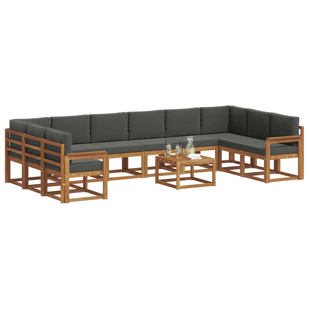 vidaXL Zestaw sof na zewnątrz 11 pcs Naturalny i Antracytowy