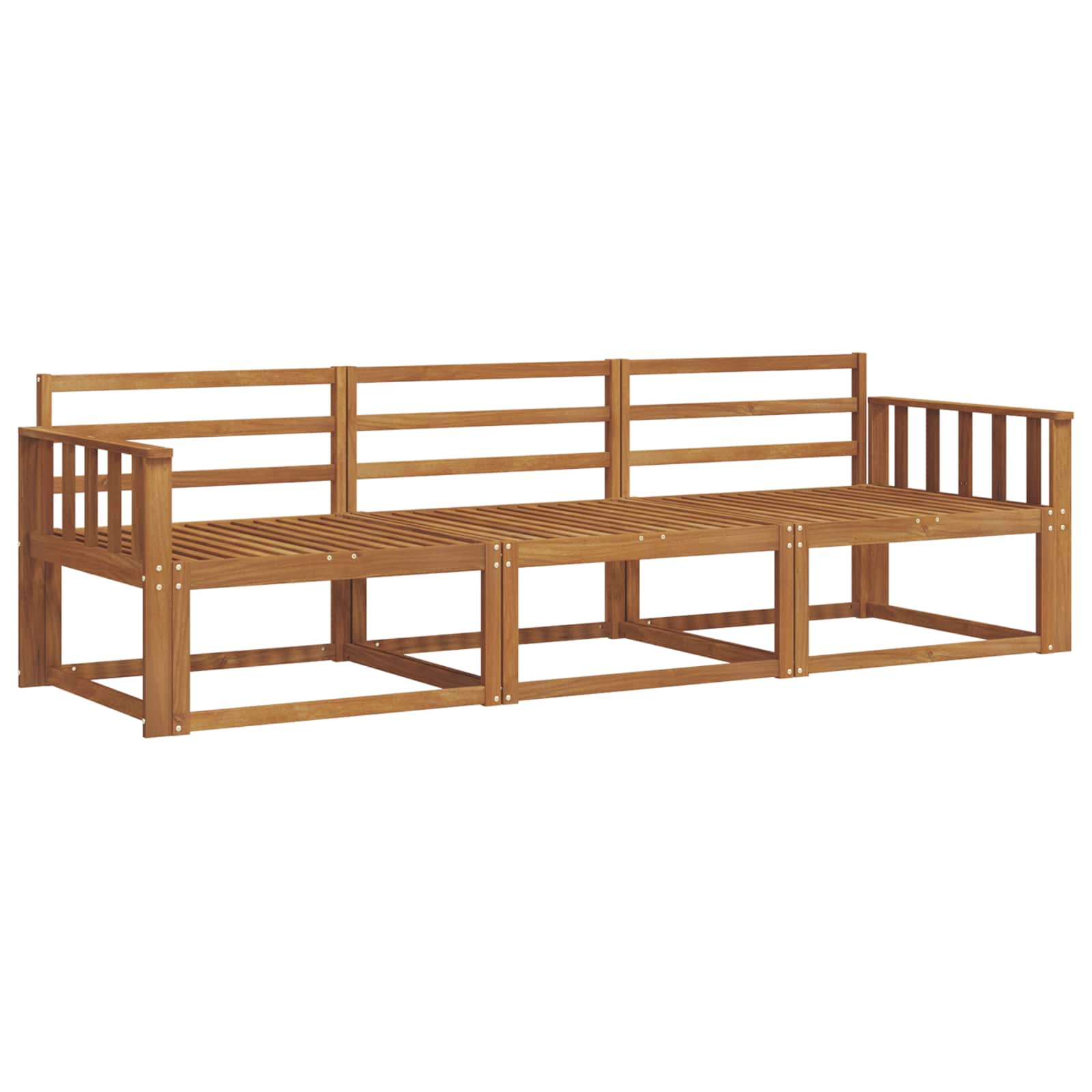 vidaXL Zestaw sof na zewnątrz 3 pcs Naturalny Lite Drewno Akacji