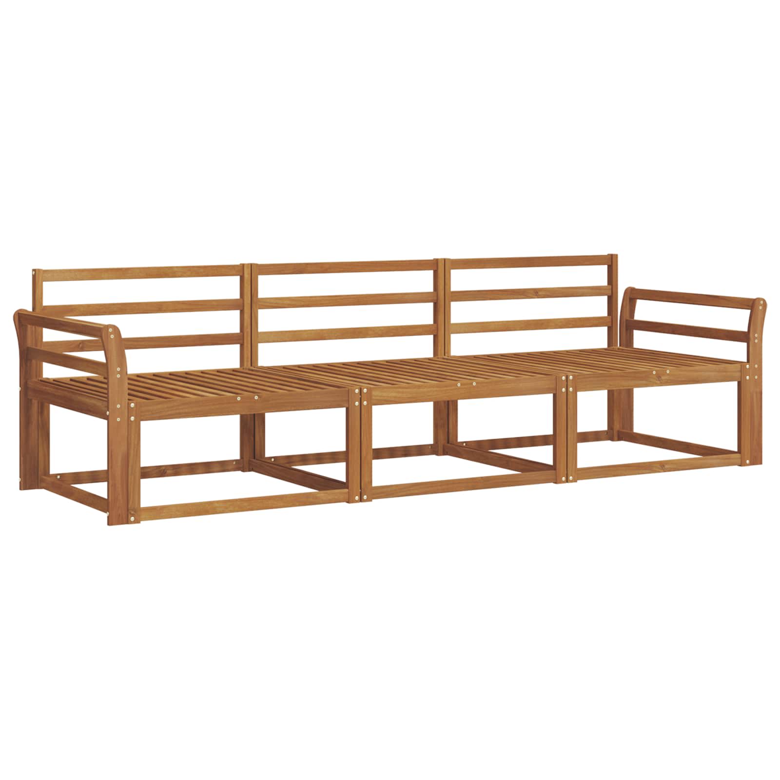 vidaXL Zestaw sof na zewnątrz 3 pcs Naturalny Lite Drewno Akacji