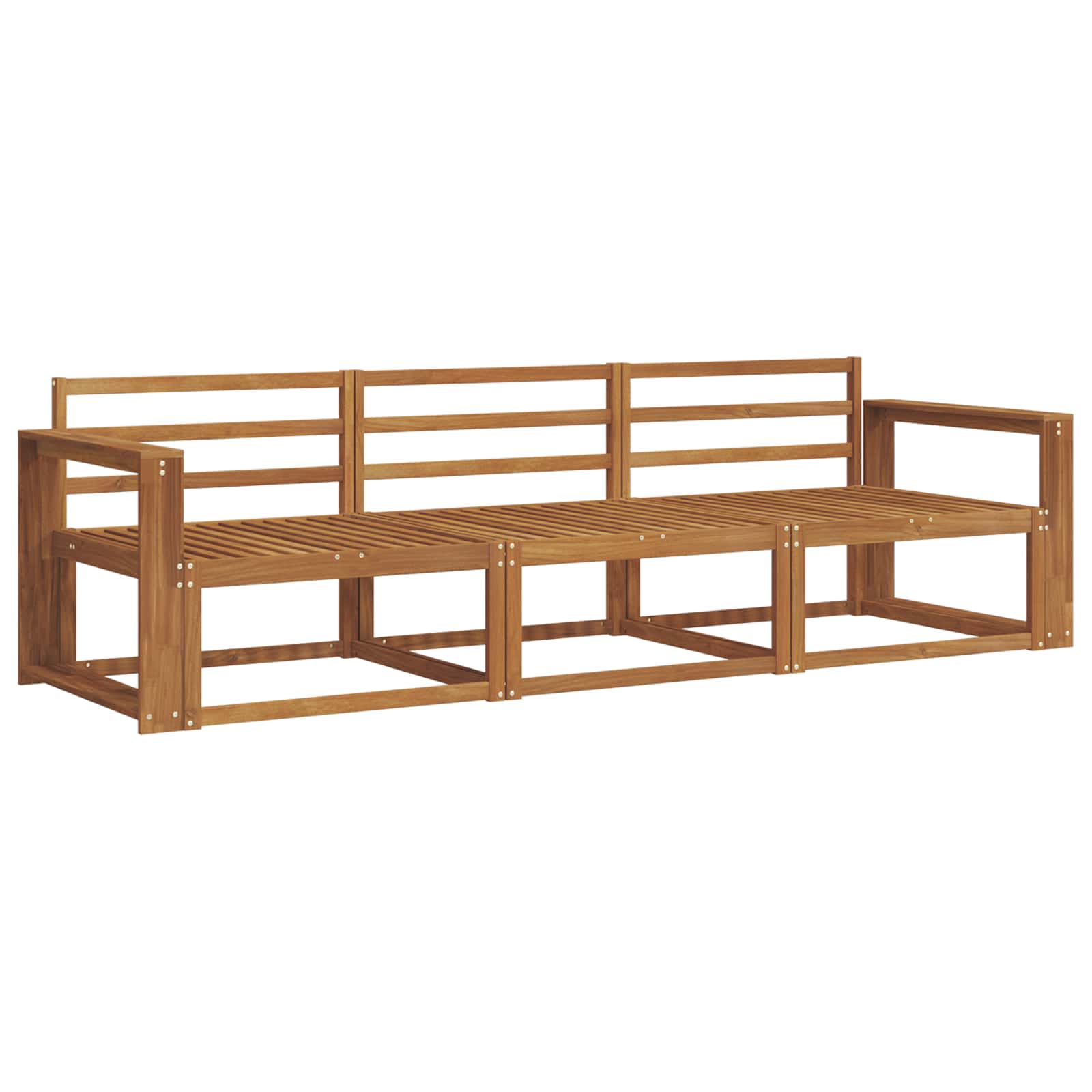 vidaXL Zestaw sof na zewnątrz 3 pcs Naturalny Lite Drewno Akacji