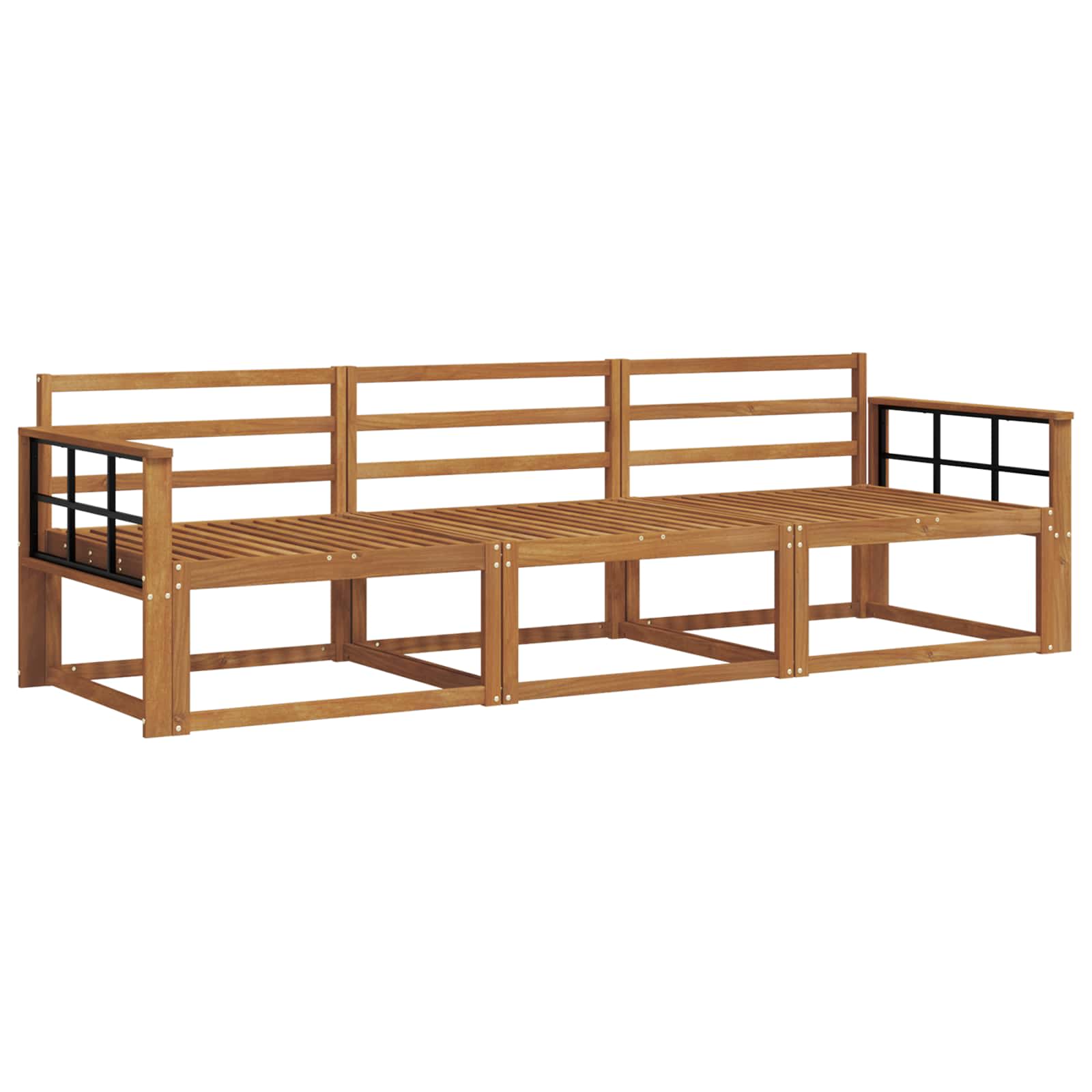 vidaXL Zestaw sof na zewnątrz 3 pcs Naturalny Lite Drewno Akacji
