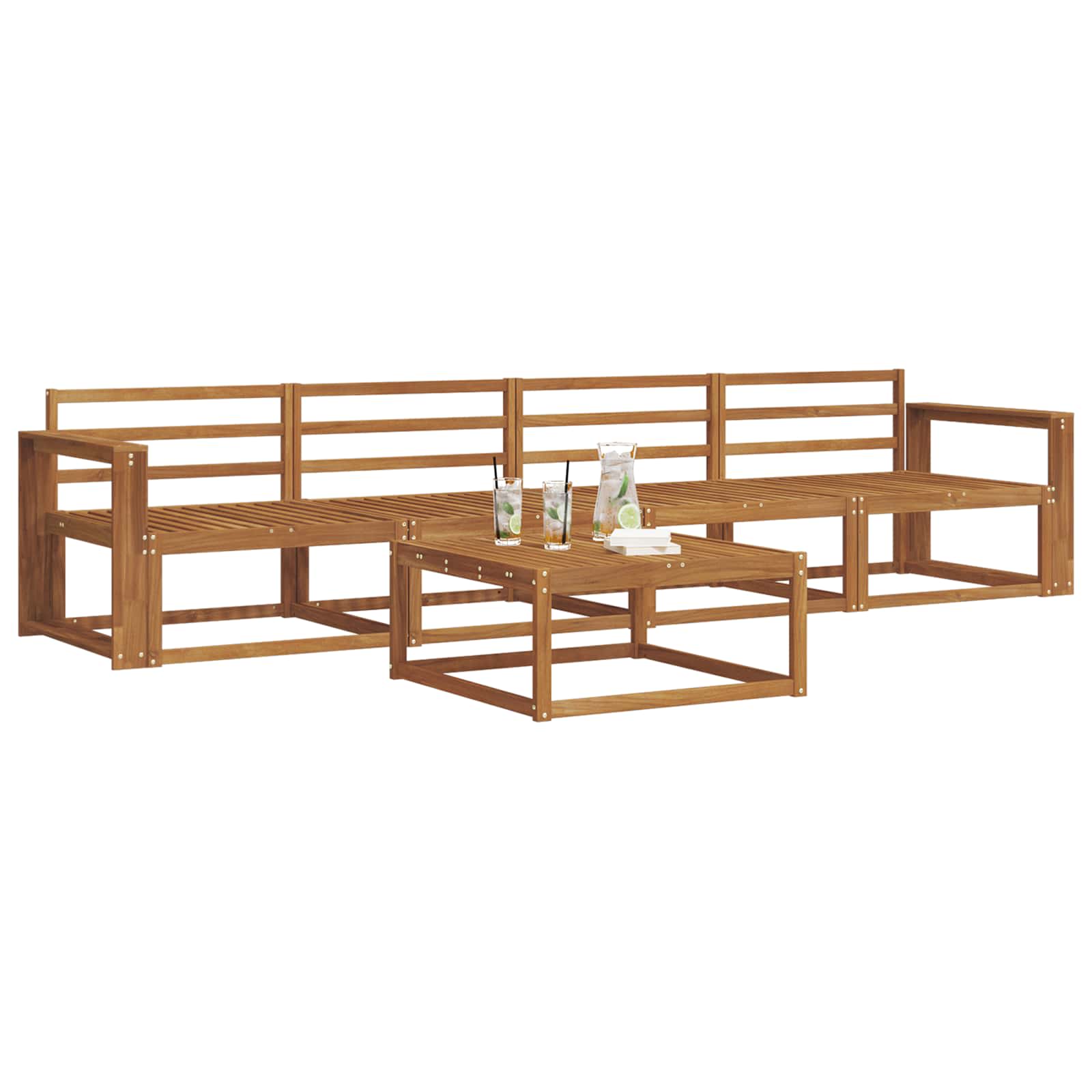 vidaXL Zestaw sof na zewnątrz 5 pcs Naturalny Lite Drewno Akacji