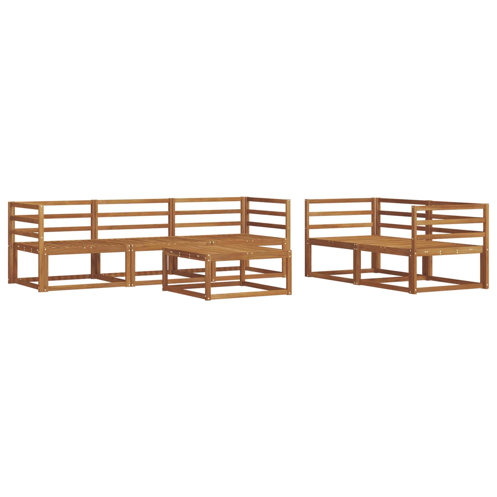 vidaXL Zestaw sof na zewnątrz 6 pcs Naturalny Lite Drewno Akacji
