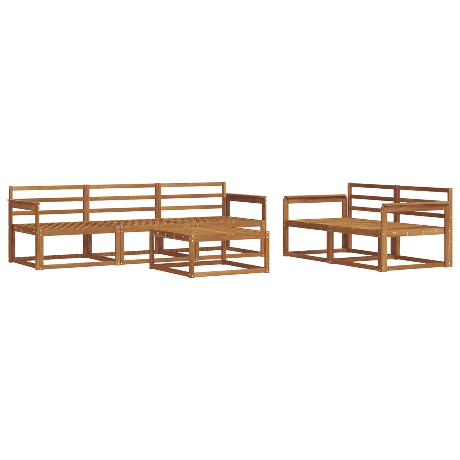 vidaXL Zestaw sof na zewnątrz 6 pcs Naturalny Lite Drewno Akacji