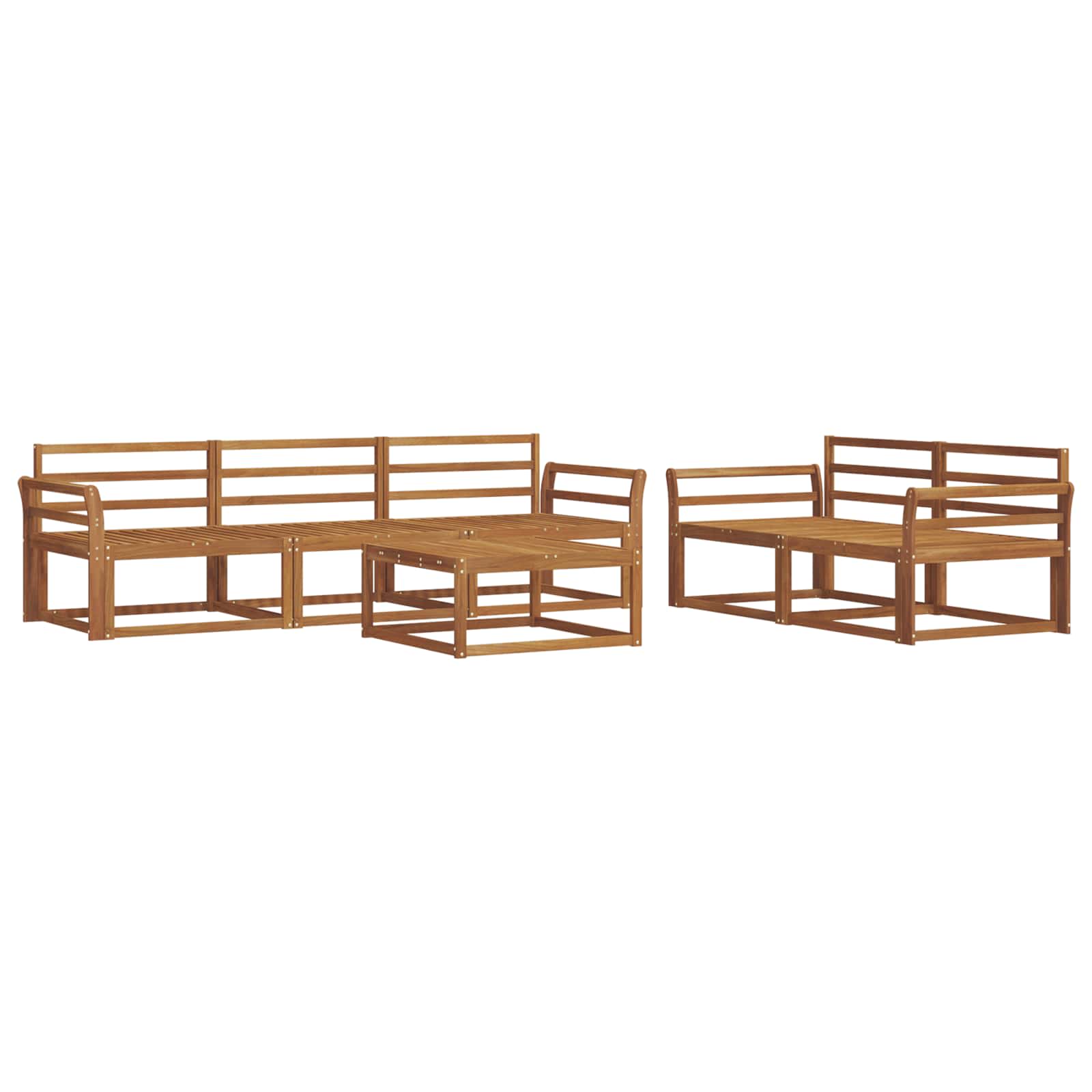 vidaXL Zestaw sof na zewnątrz 6 pcs Naturalny Lite Drewno Akacji