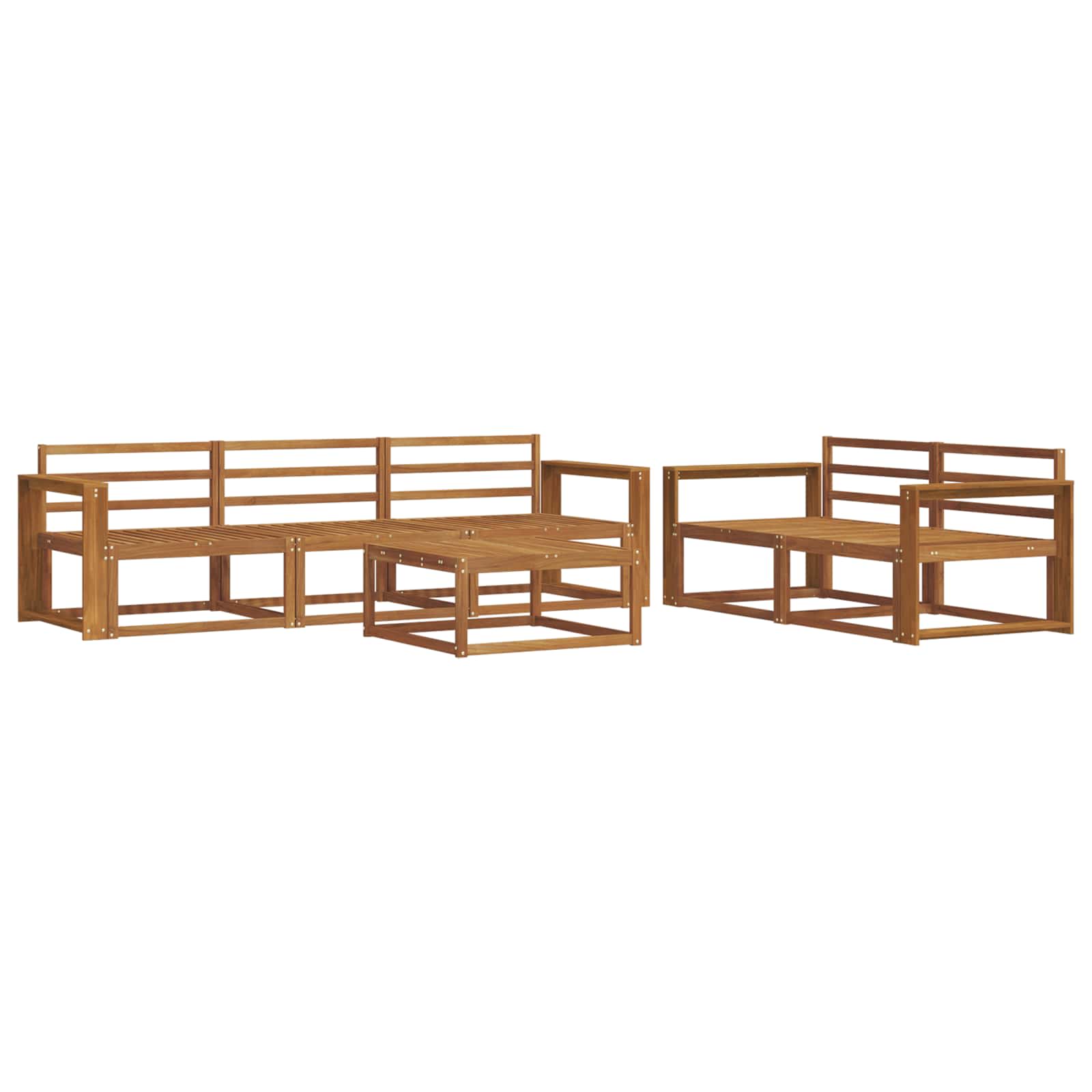 vidaXL Zestaw sof na zewnątrz 6 pcs Naturalny Lite Drewno Akacji
