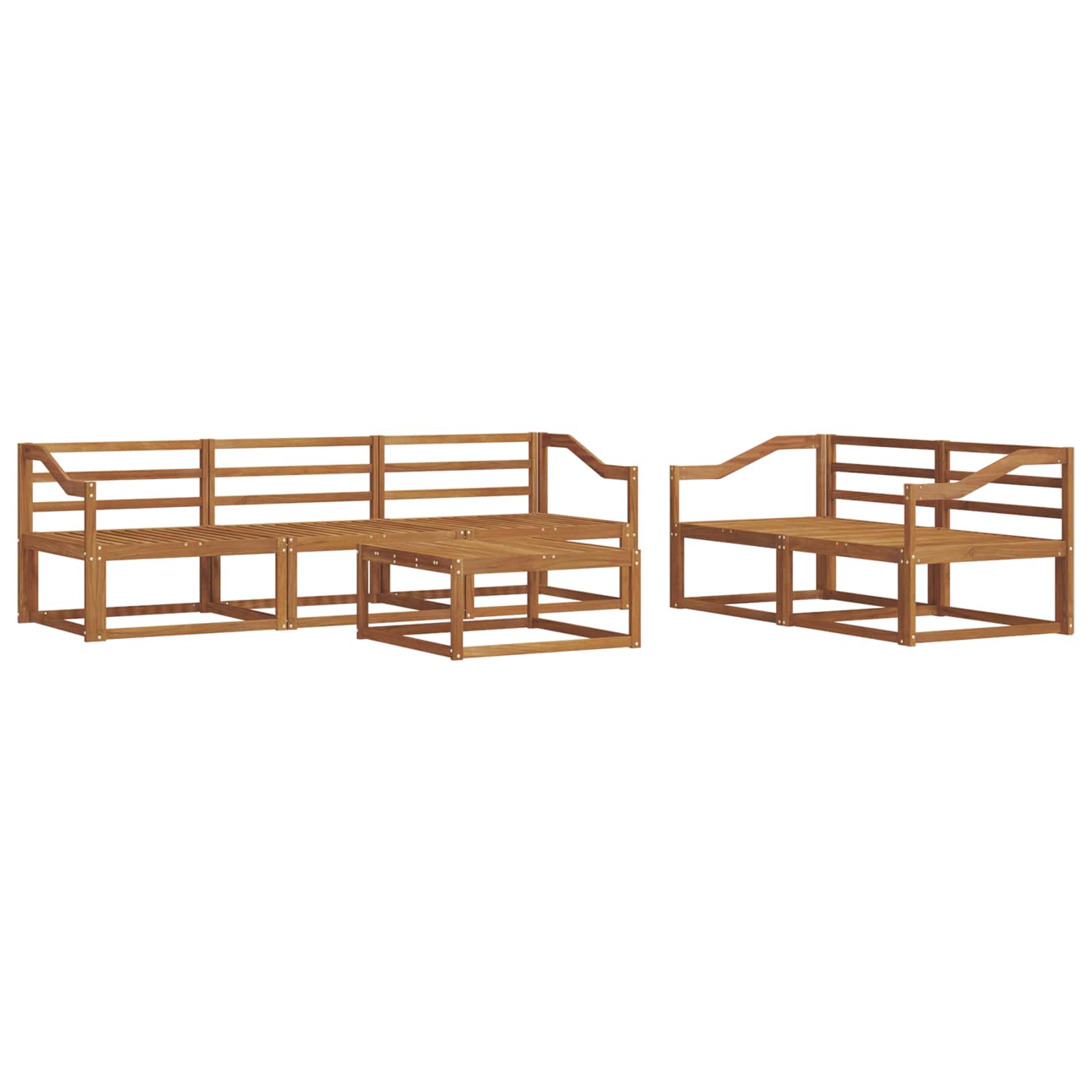vidaXL Zestaw sof na zewnątrz 6 pcs Naturalny Lite Drewno Akacji