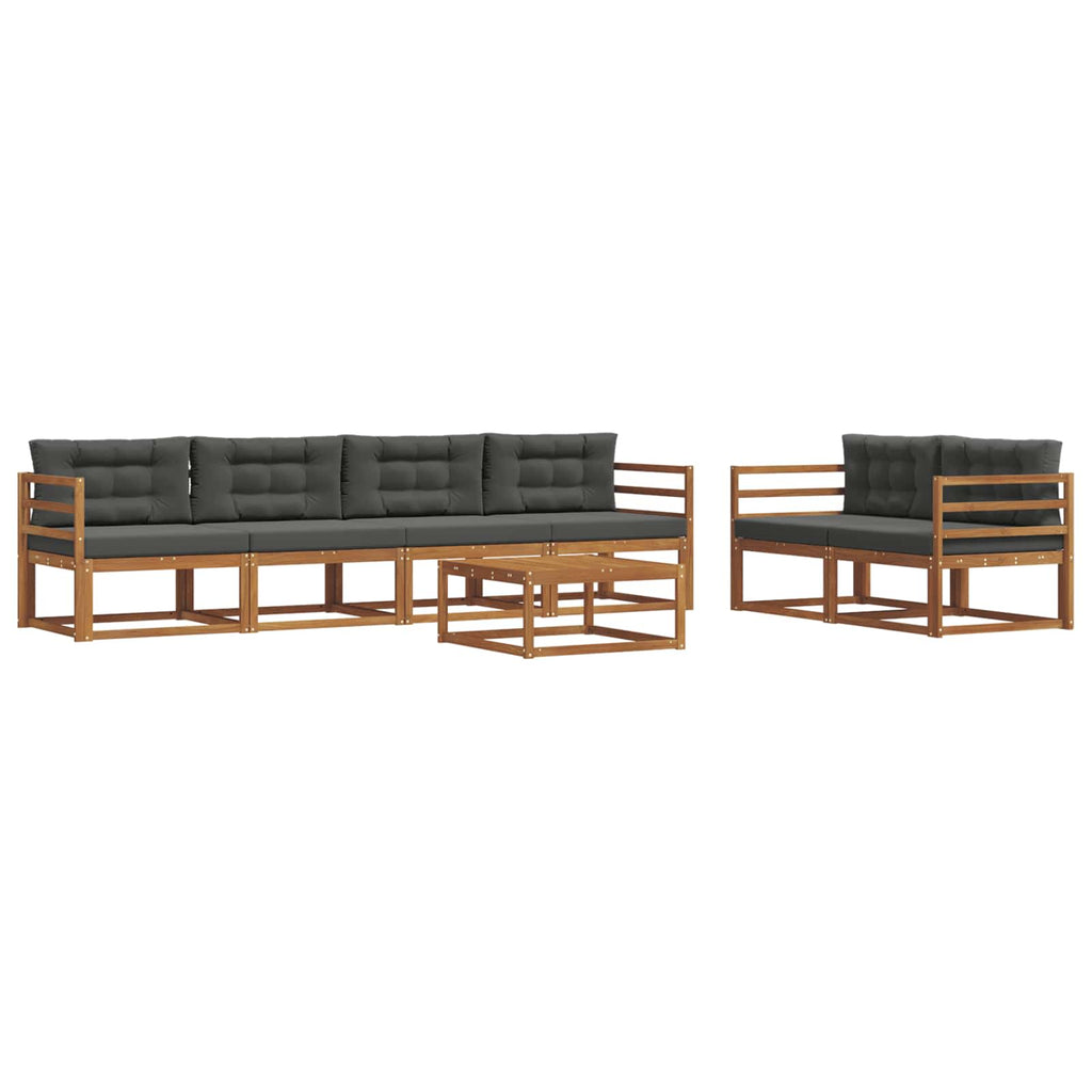 vidaXL Zestaw sof na zewnątrz z poduszką 7 pcs Naturalny i Antracytowy