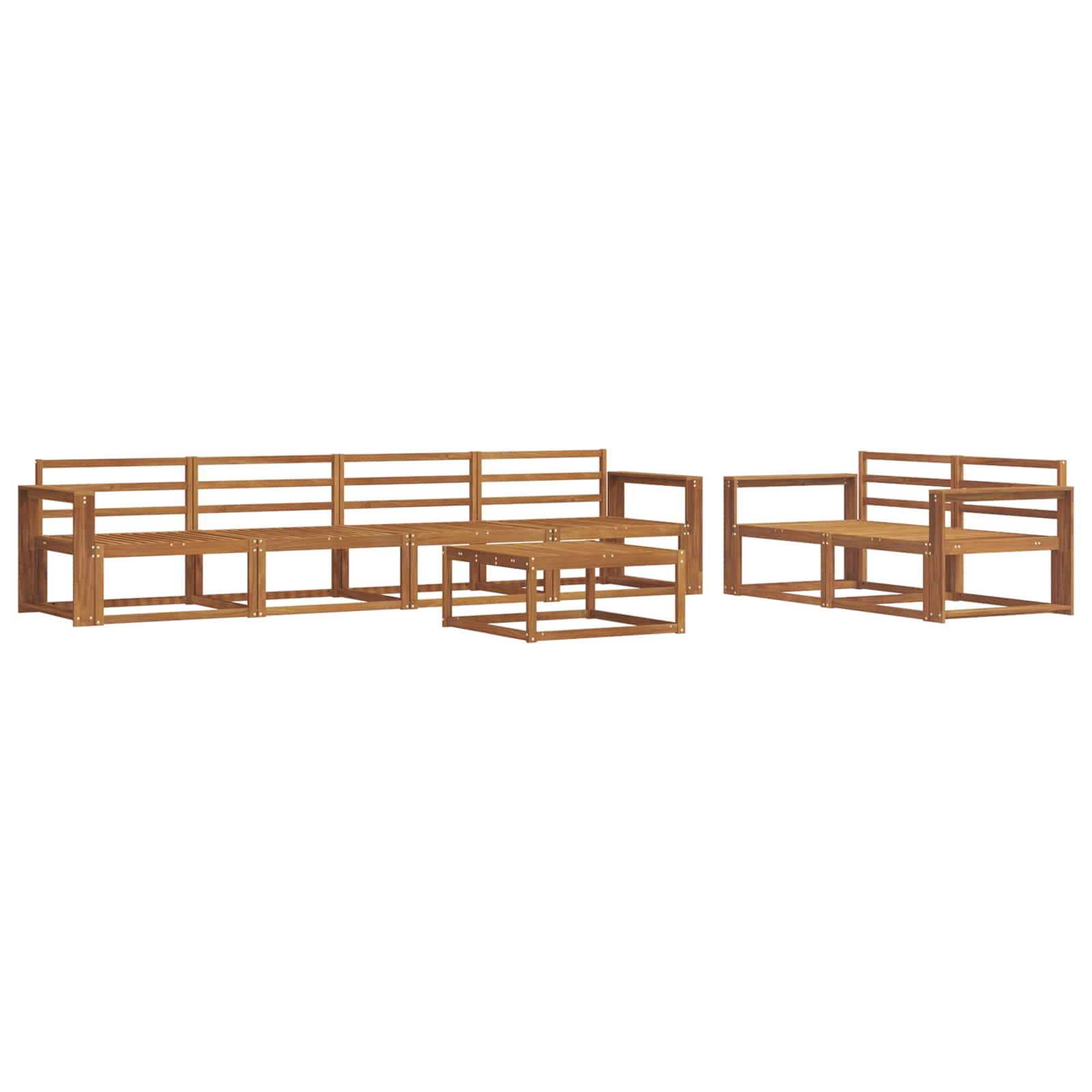 vidaXL Zestaw sof na zewnątrz 7 pcs Naturalny Lite Drewno Akacji
