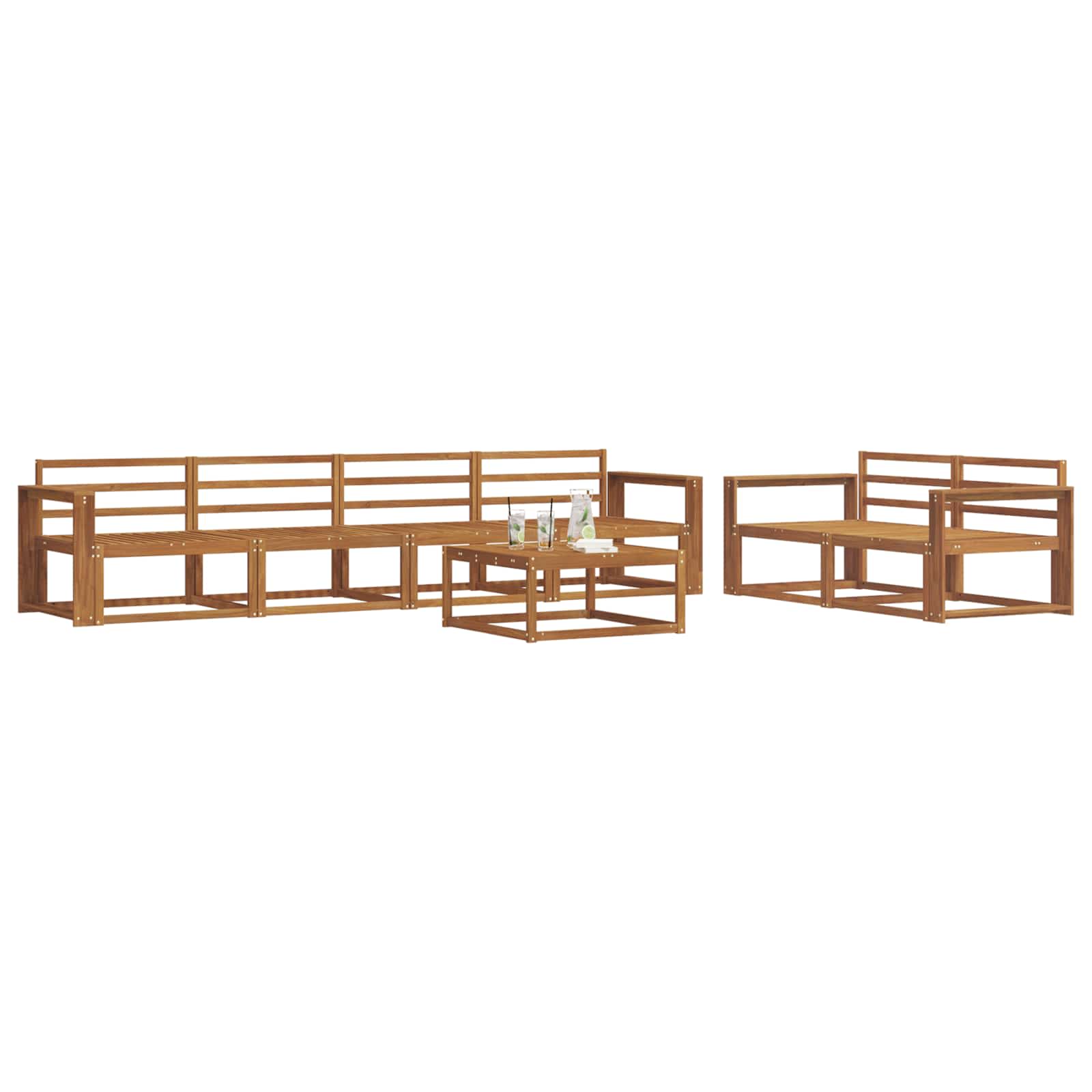 vidaXL Zestaw sof na zewnątrz 7 pcs Naturalny Lite Drewno Akacji