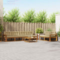 vidaXL Zestaw sof na zewnątrz z poduszką 7 pcs Naturalny i Beżowy