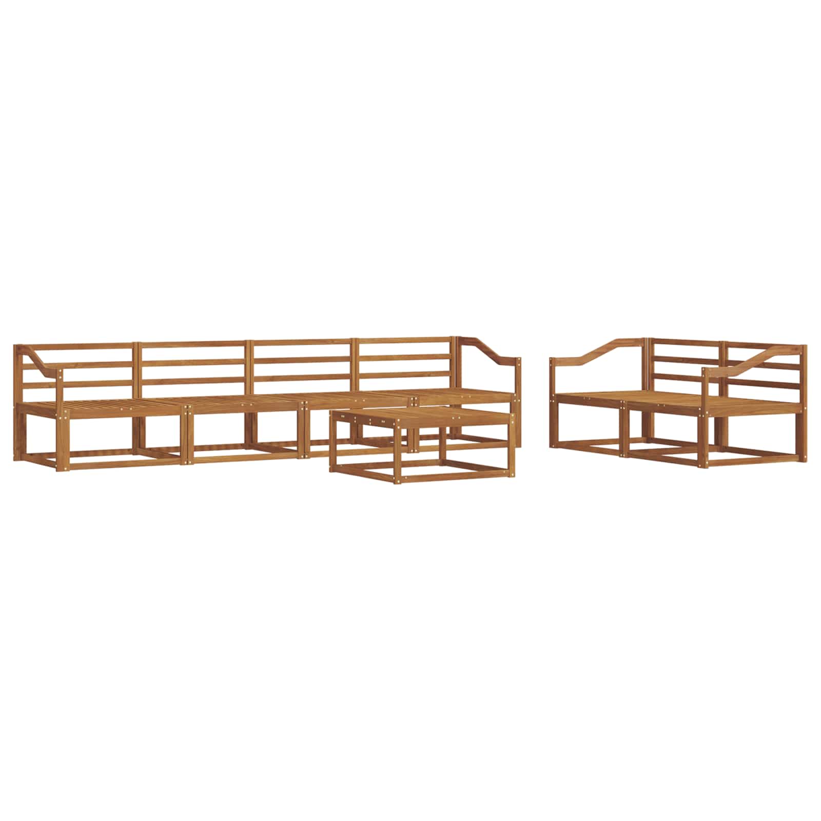 vidaXL Zestaw sof na zewnątrz 7 pcs Naturalny Lite Drewno Akacji