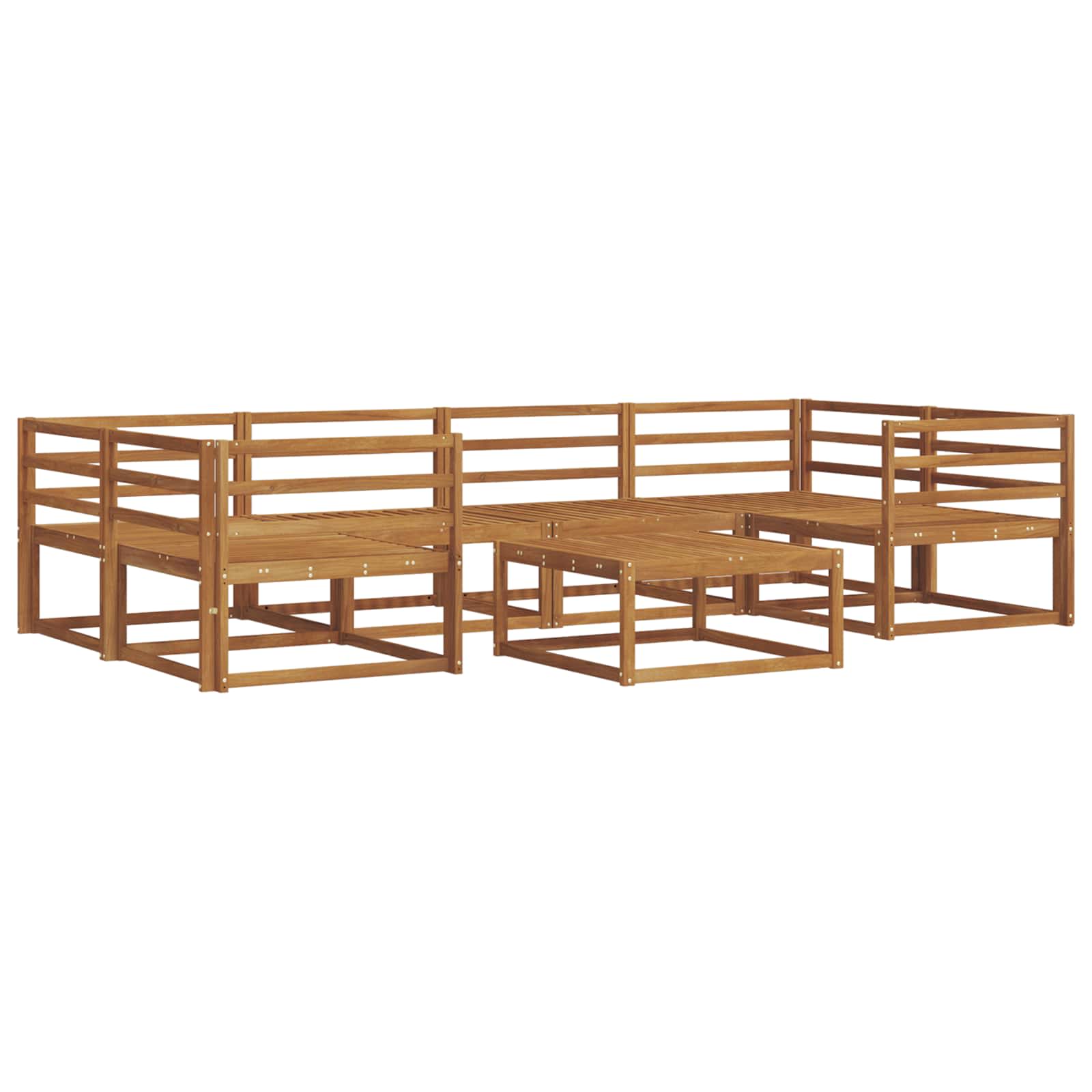 vidaXL Zestaw sof na zewnątrz 7 pcs Naturalny Lite Drewno Akacji