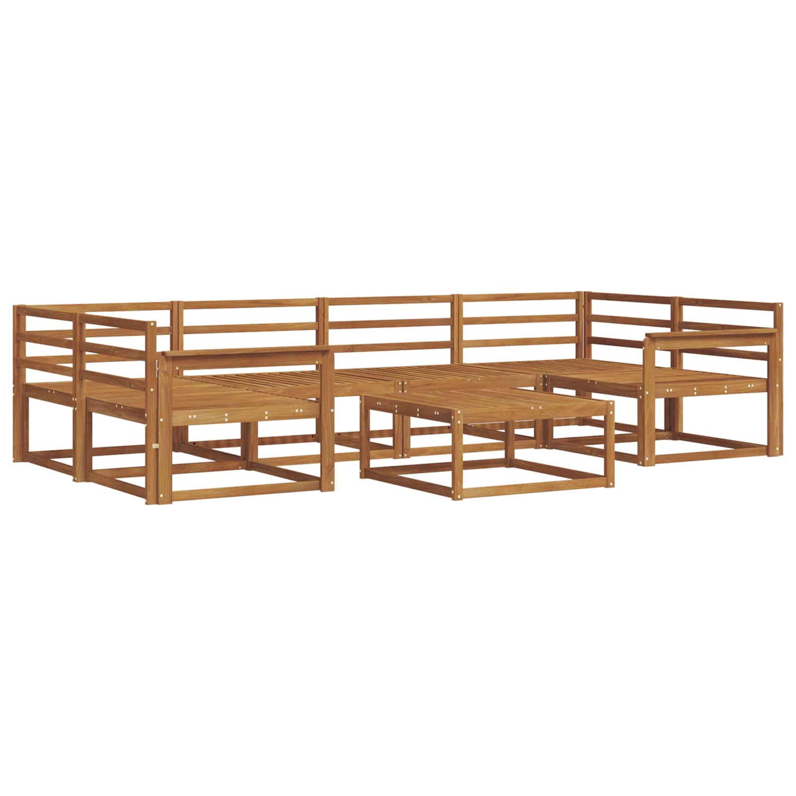 vidaXL Zestaw sof na zewnątrz 7 pcs Naturalny Lite Drewno Akacji