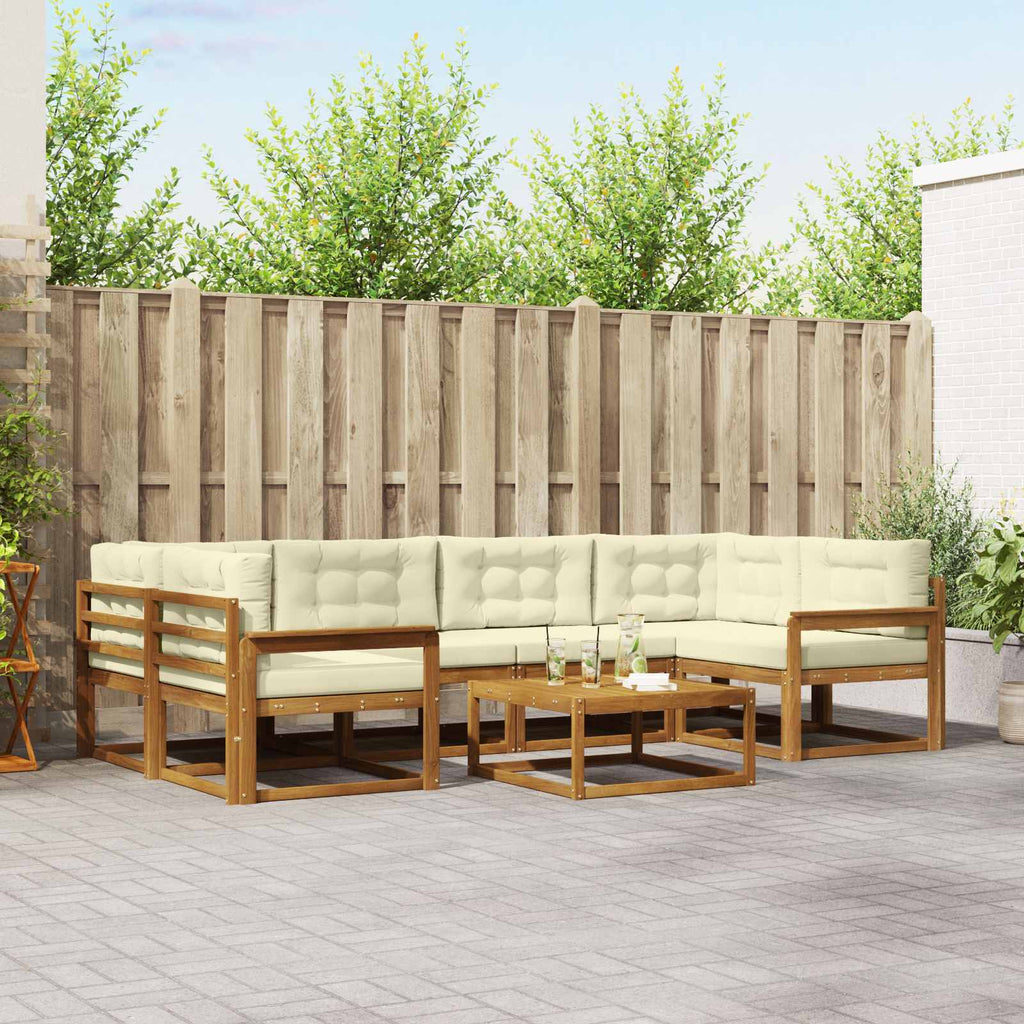 vidaXL Zestaw sof na zewnątrz z poduszką 7 pcs Naturalny i Kremowy