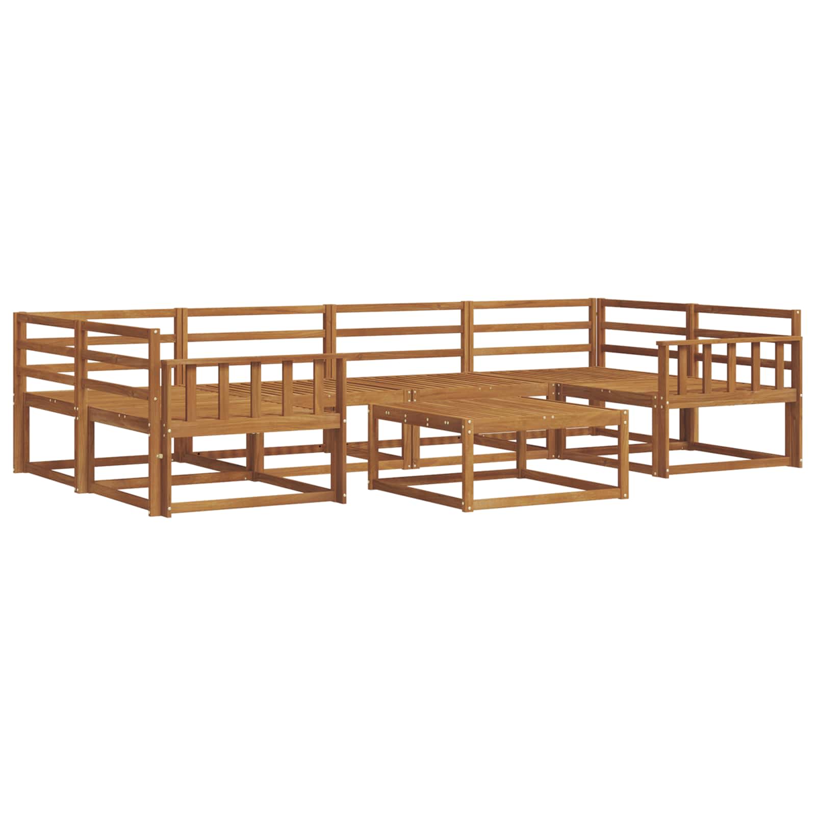 vidaXL Zestaw sof na zewnątrz 7 pcs Naturalny Lite Drewno Akacji