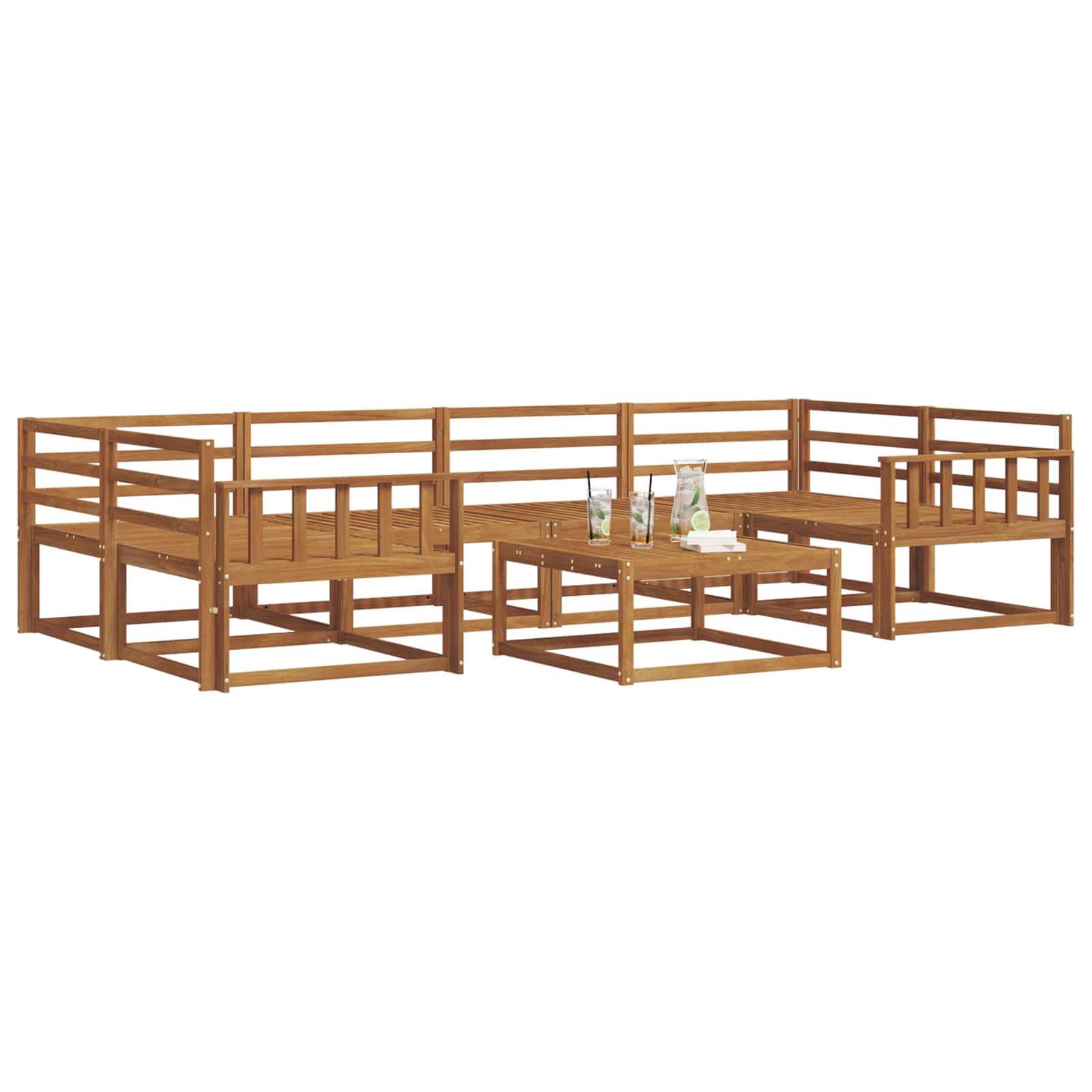 vidaXL Zestaw sof na zewnątrz 7 pcs Naturalny Lite Drewno Akacji