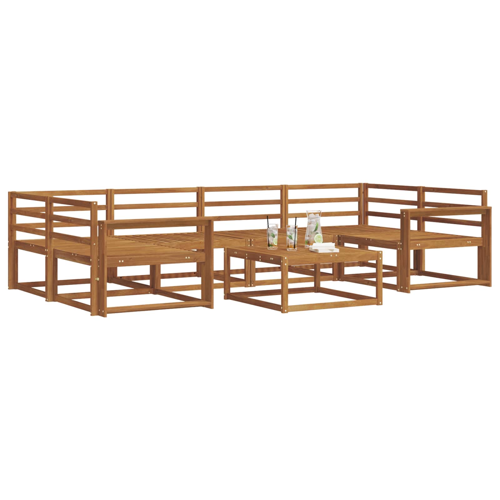 vidaXL Zestaw sof na zewnątrz 7 pcs Naturalny Lite Drewno Akacji