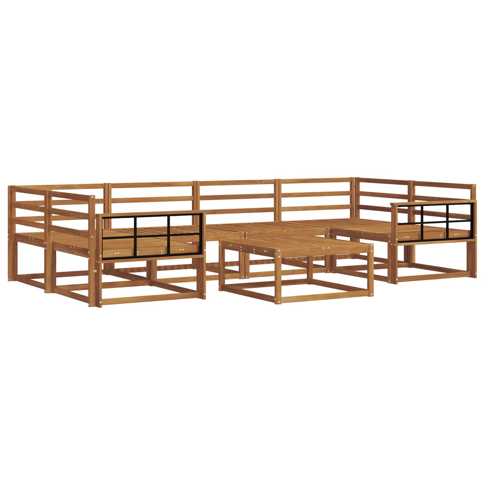 vidaXL Zestaw sof na zewnątrz 7 pcs Naturalny Lite Drewno Akacji