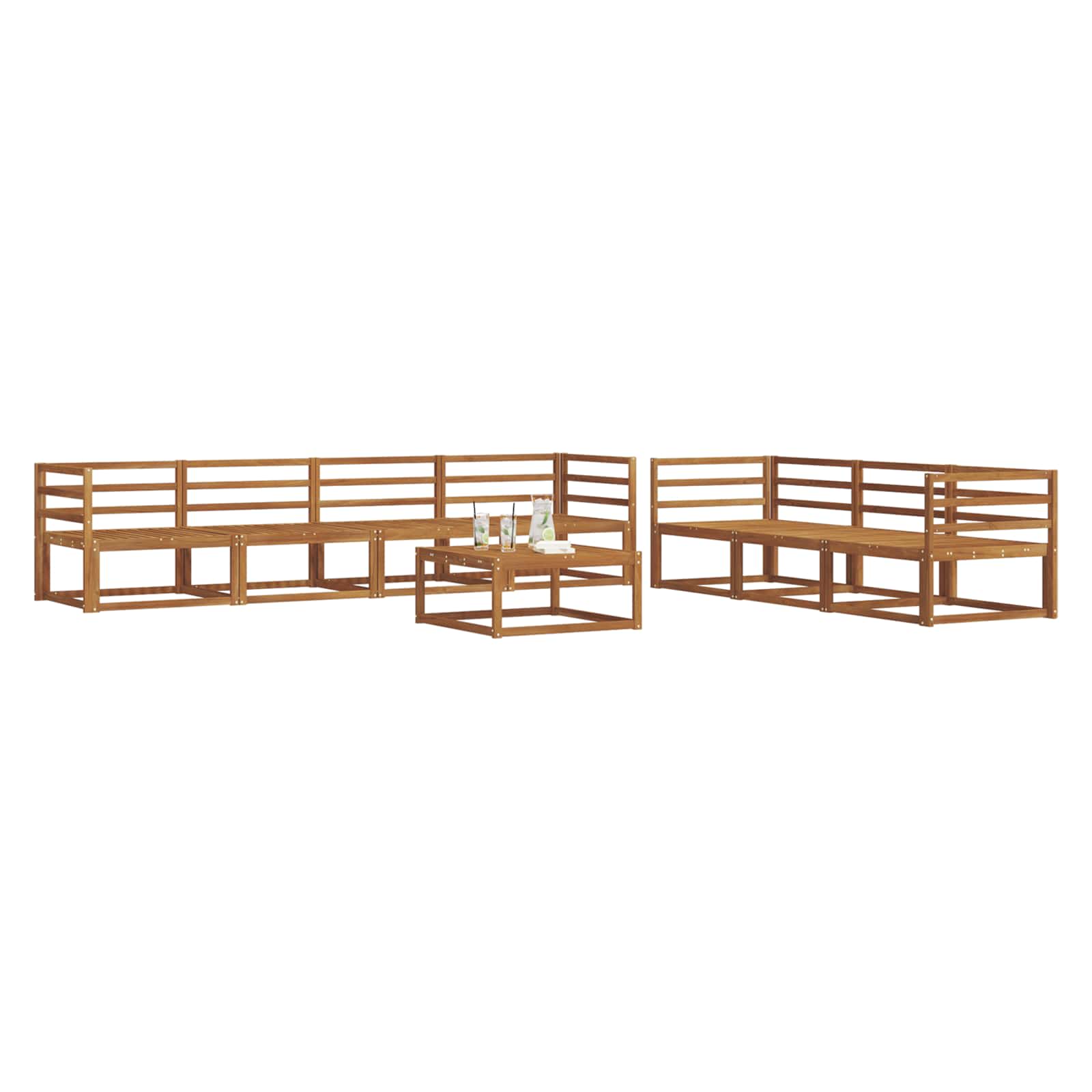 vidaXL Zestaw sof na zewnątrz 8 pcs Naturalny Lite Drewno Akacji