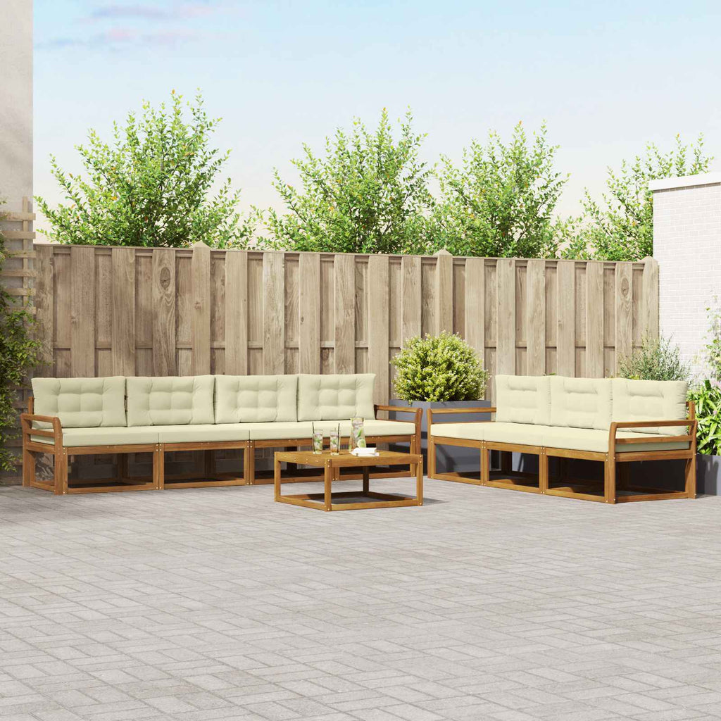 vidaXL Zestaw sof na zewnątrz z poduszką 8 pcs Naturalny i Kremowy