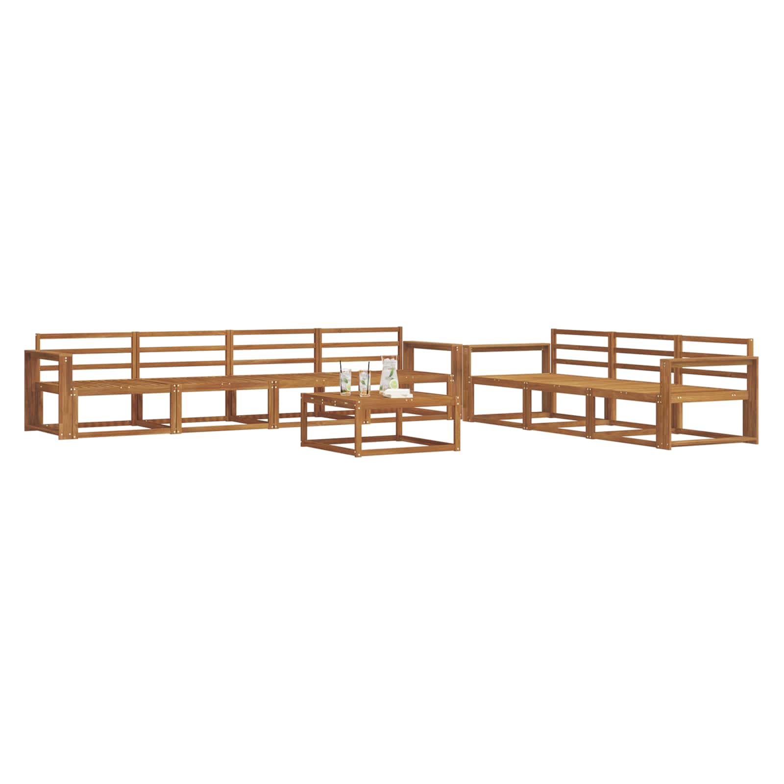vidaXL Zestaw sof na zewnątrz 8 pcs Naturalny Lite Drewno Akacji