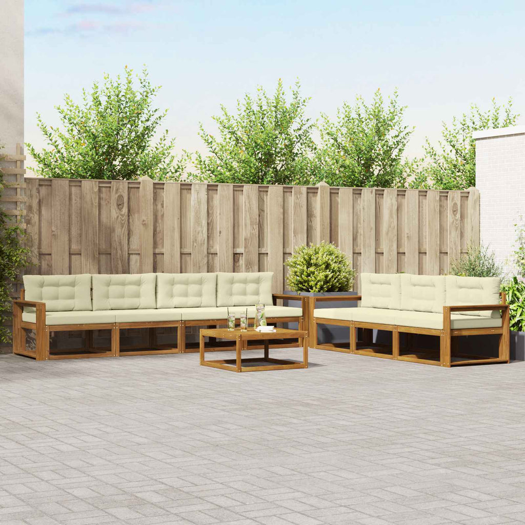 vidaXL Zestaw sof na zewnątrz z poduszką 8 pcs Naturalny i Kremowy