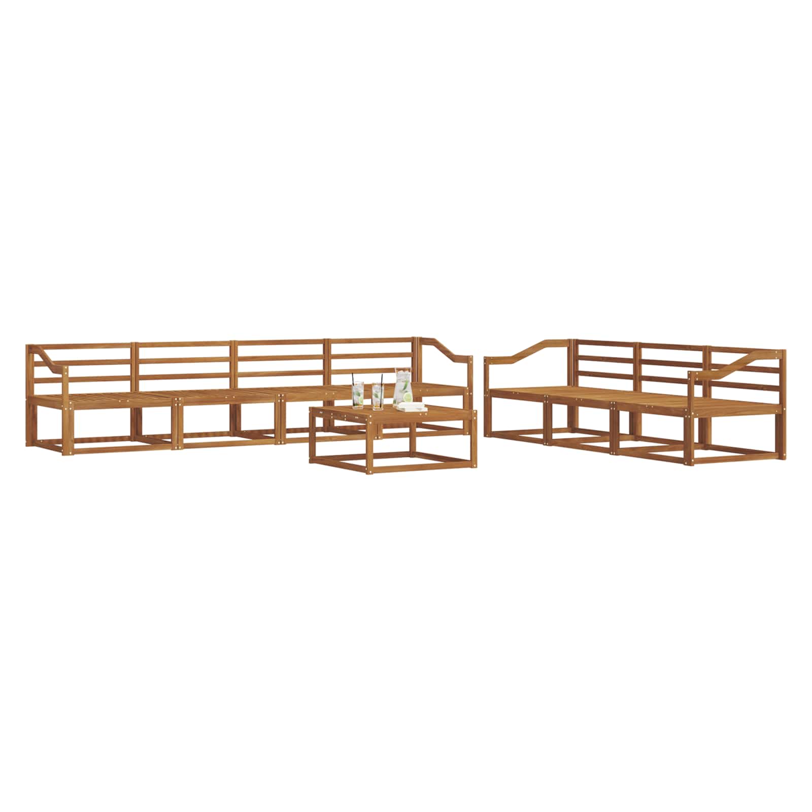 vidaXL Zestaw sof na zewnątrz 8 pcs Naturalny Lite Drewno Akacji