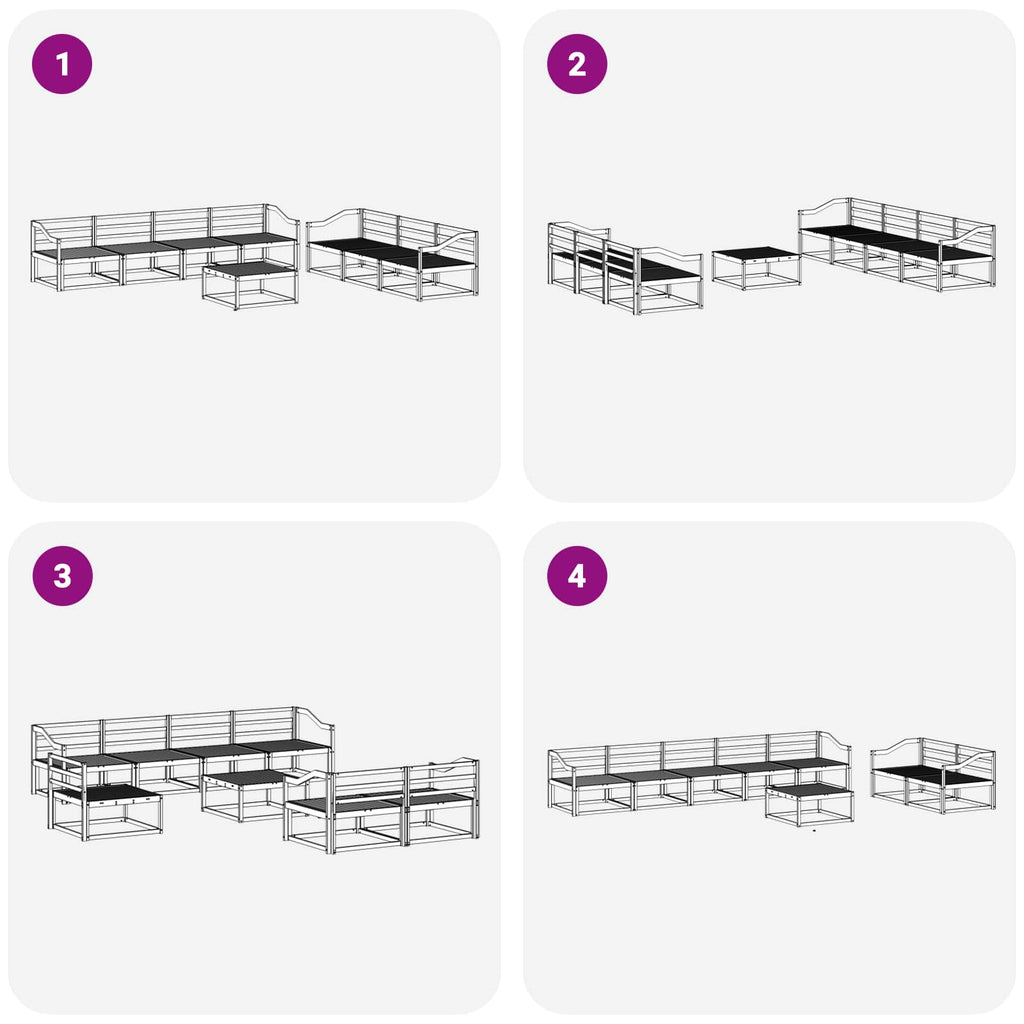 vidaXL Zestaw sof na zewnątrz 8 pcs Naturalny Lite Drewno Akacji