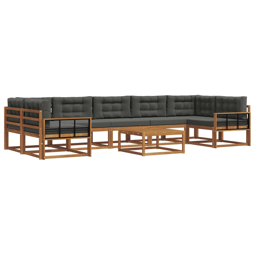 vidaXL Zestaw sof na zewnątrz z poduszką 8 pcs Naturalny i Antracytowy