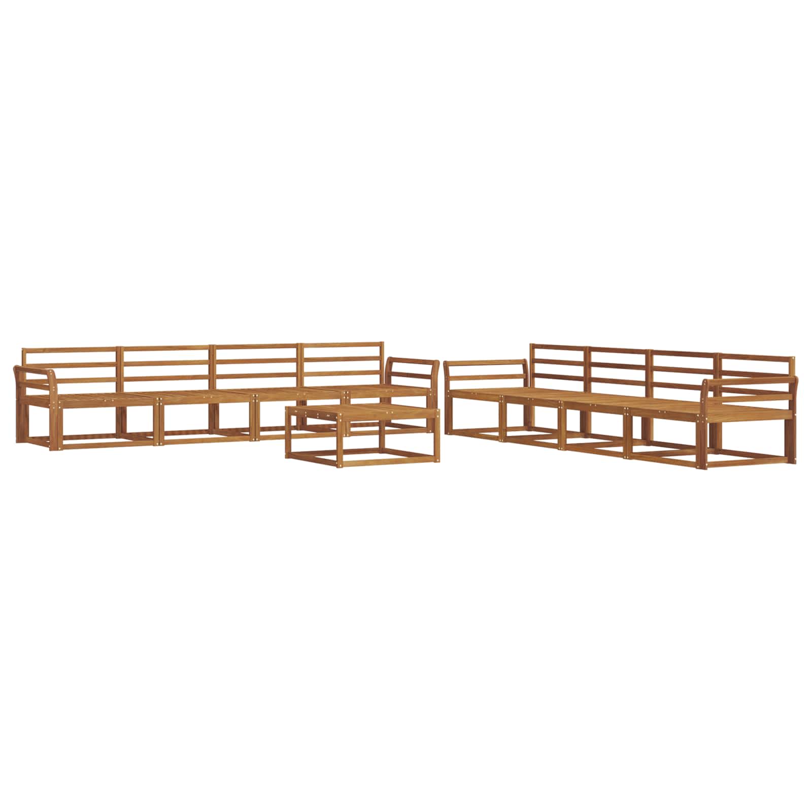 vidaXL Zestaw sof na zewnątrz 9 pcs Naturalny Lite Drewno Akacji