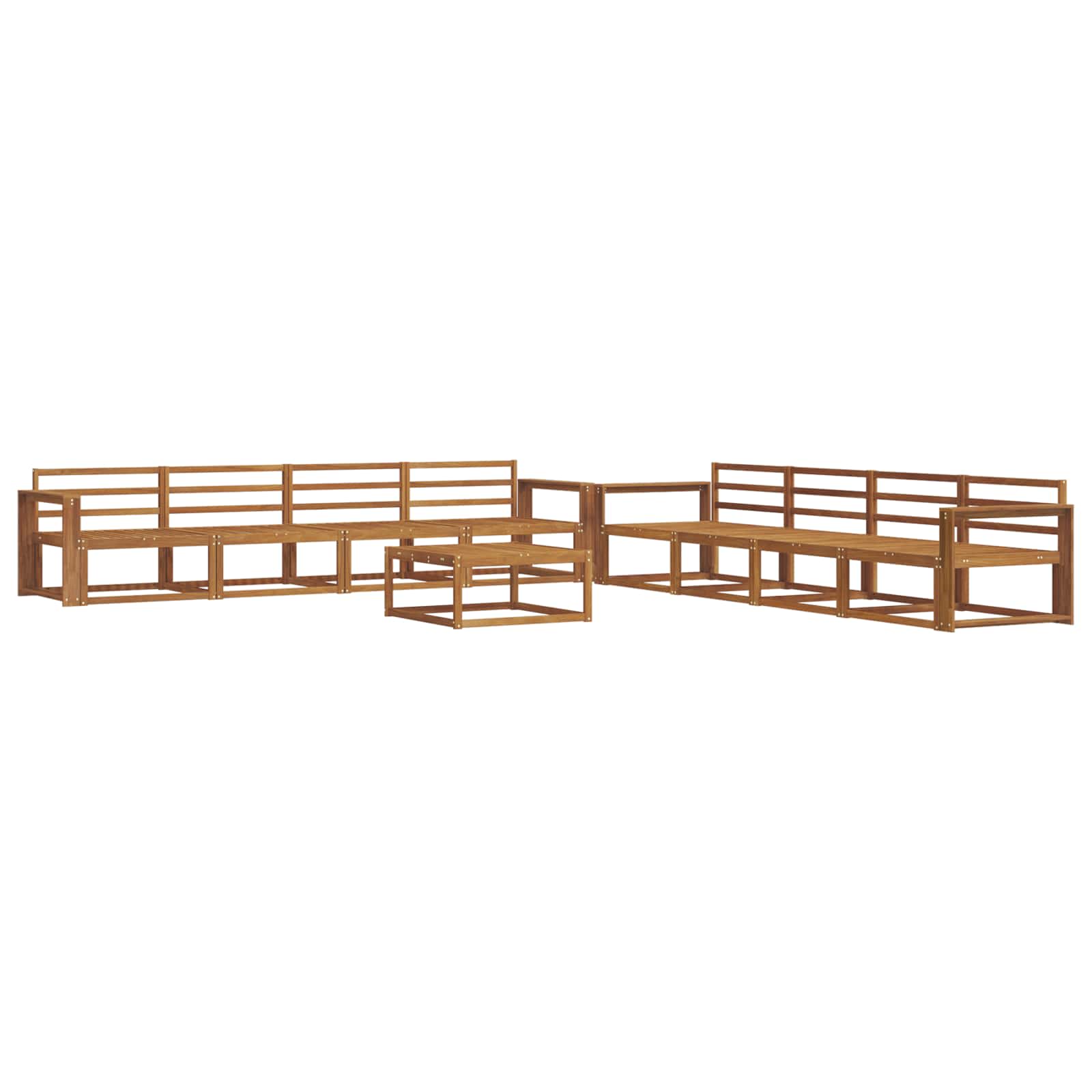 vidaXL Zestaw sof na zewnątrz 9 pcs Naturalny Lite Drewno Akacji