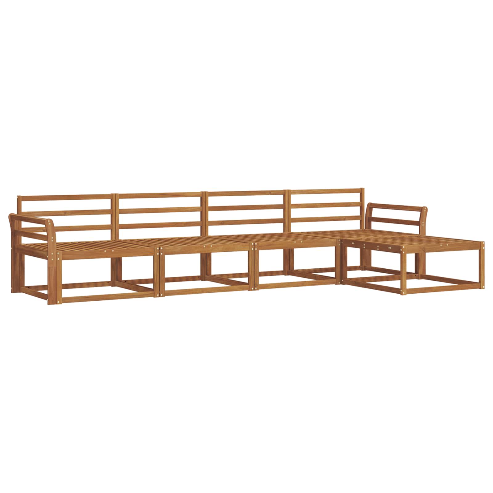 vidaXL Zestaw sof na zewnątrz 5 pcs Naturalny Lite Drewno Akacji