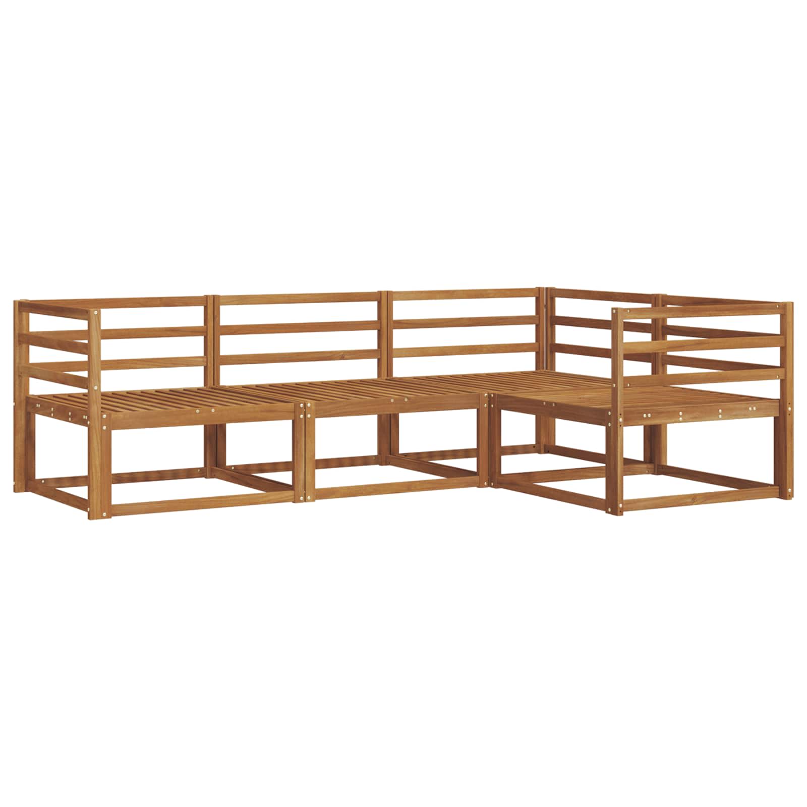 vidaXL Zestaw sof na zewnątrz 4 pcs Naturalny Lite Drewno Akacji