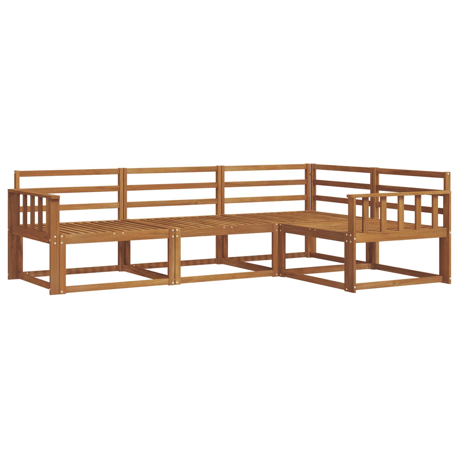 vidaXL Zestaw sof na zewnątrz 4 pcs Naturalny Lite Drewno Akacji